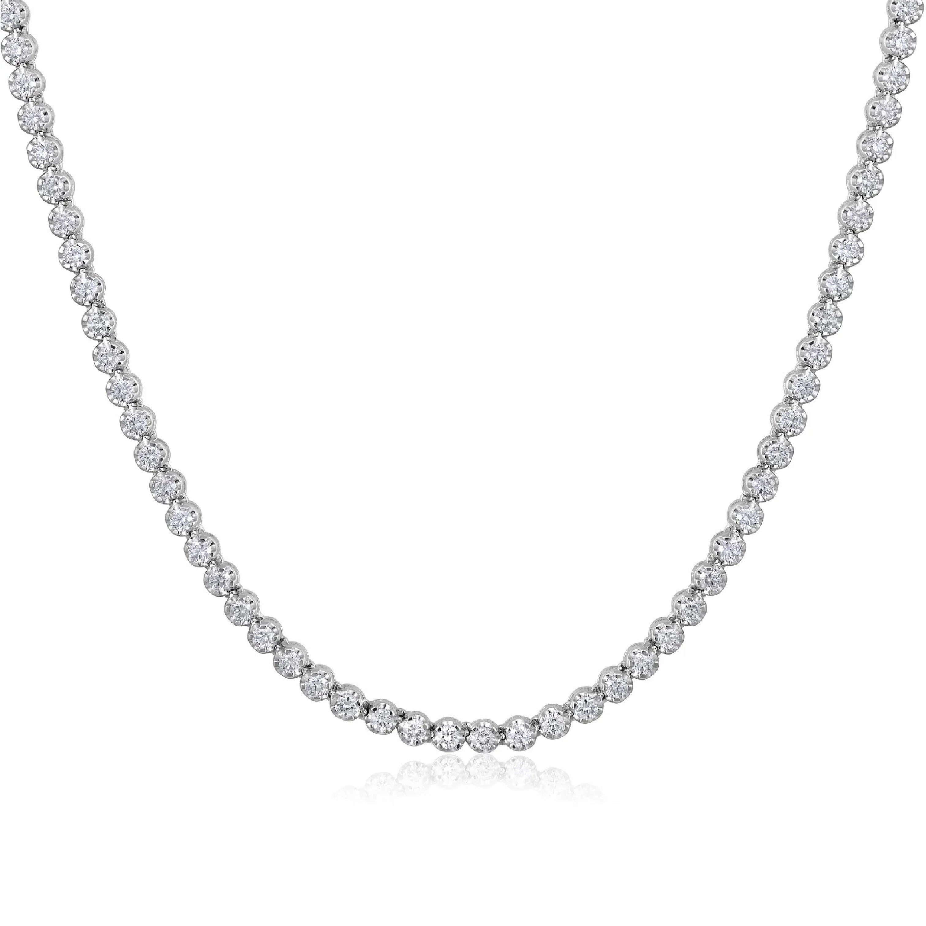 6.85 Carat Half Tennis Necklace