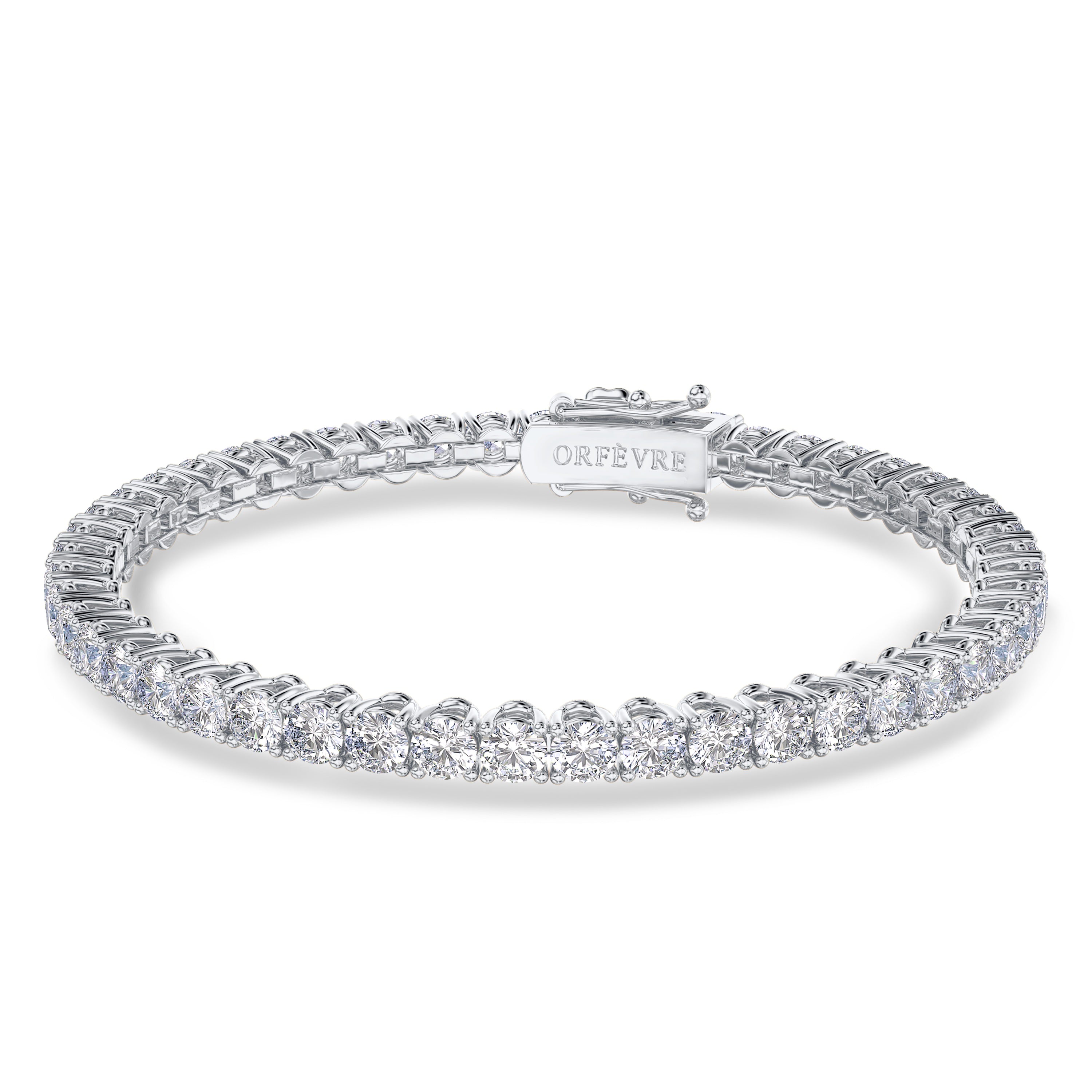 14.43 carat tennis bracelet in 18k gold, G-H color and SI clarity