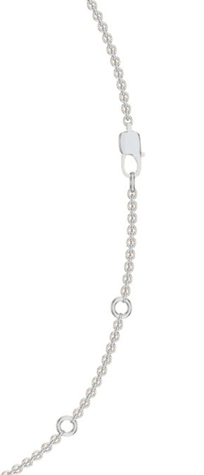 diamond and pear shaped sapphire necklace in 18K white gold, FG color, SI clarity, diamonds in 0.43 carats, sapphire in 0.90 carats