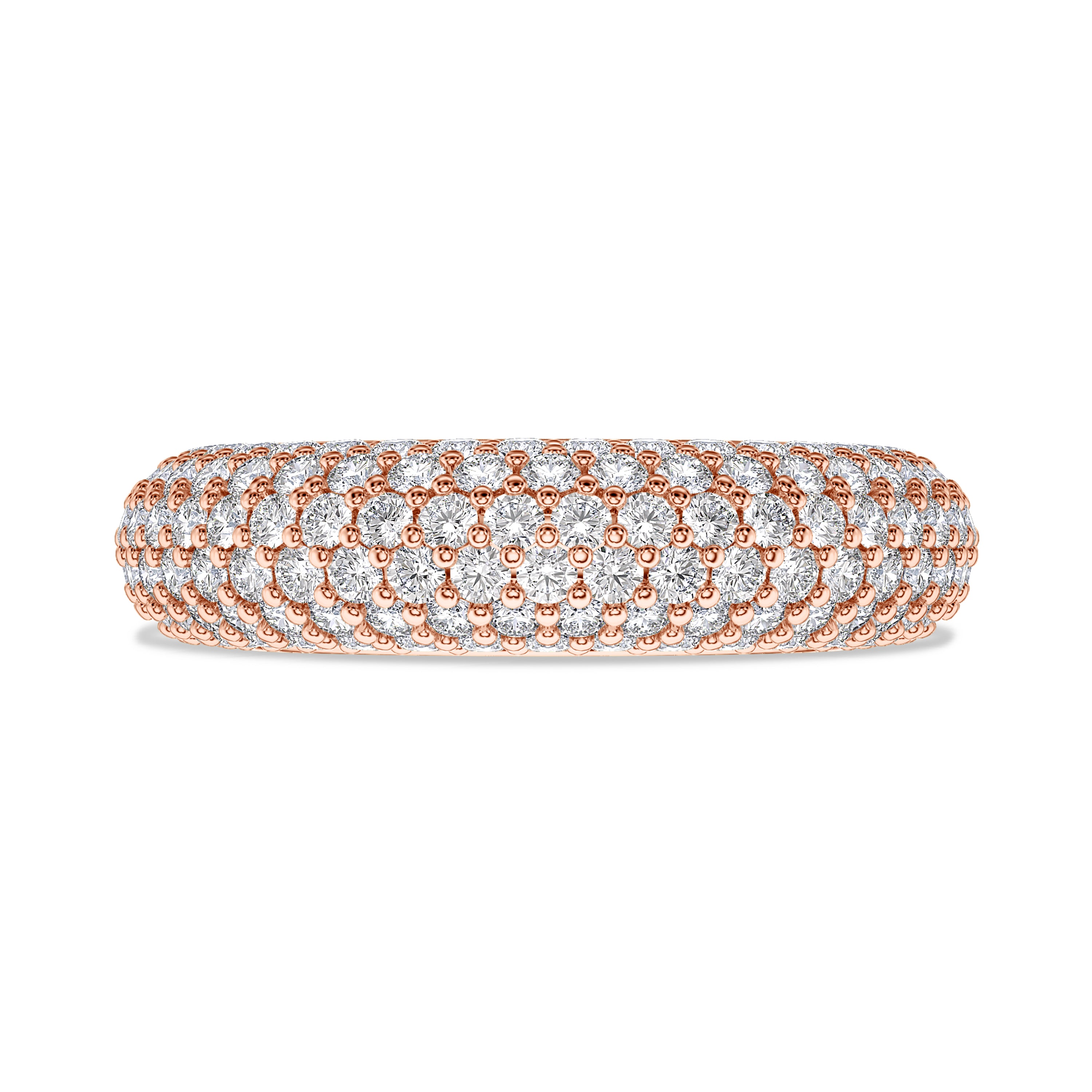 Pavè full diamond ring in 18k gold, 4.28 carats, FG color and SI clarity #gold_rose