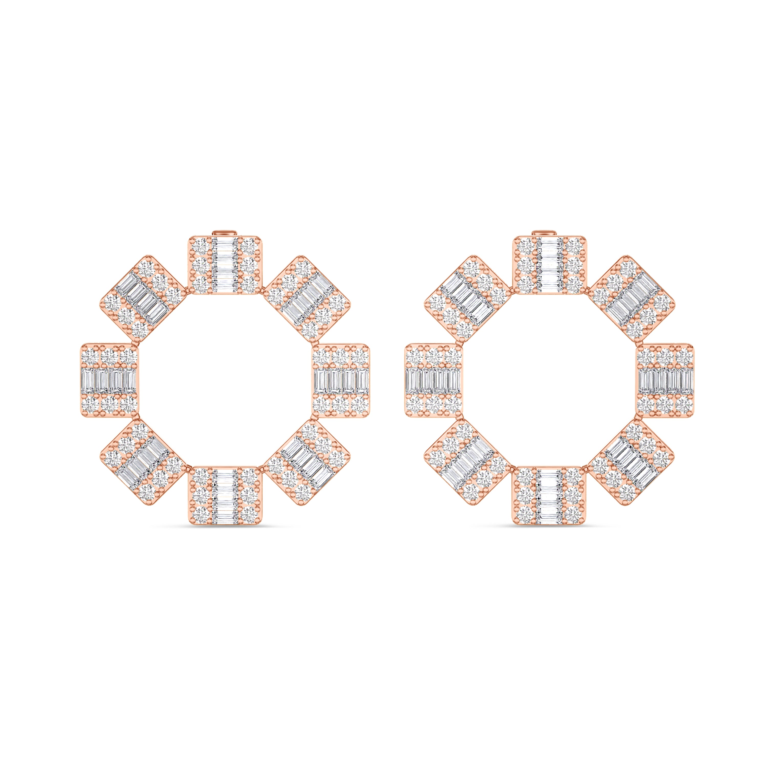 Emerald circlet earrings in 18k gold, 2,24 carat, FG color and SI clarity #gold_rose