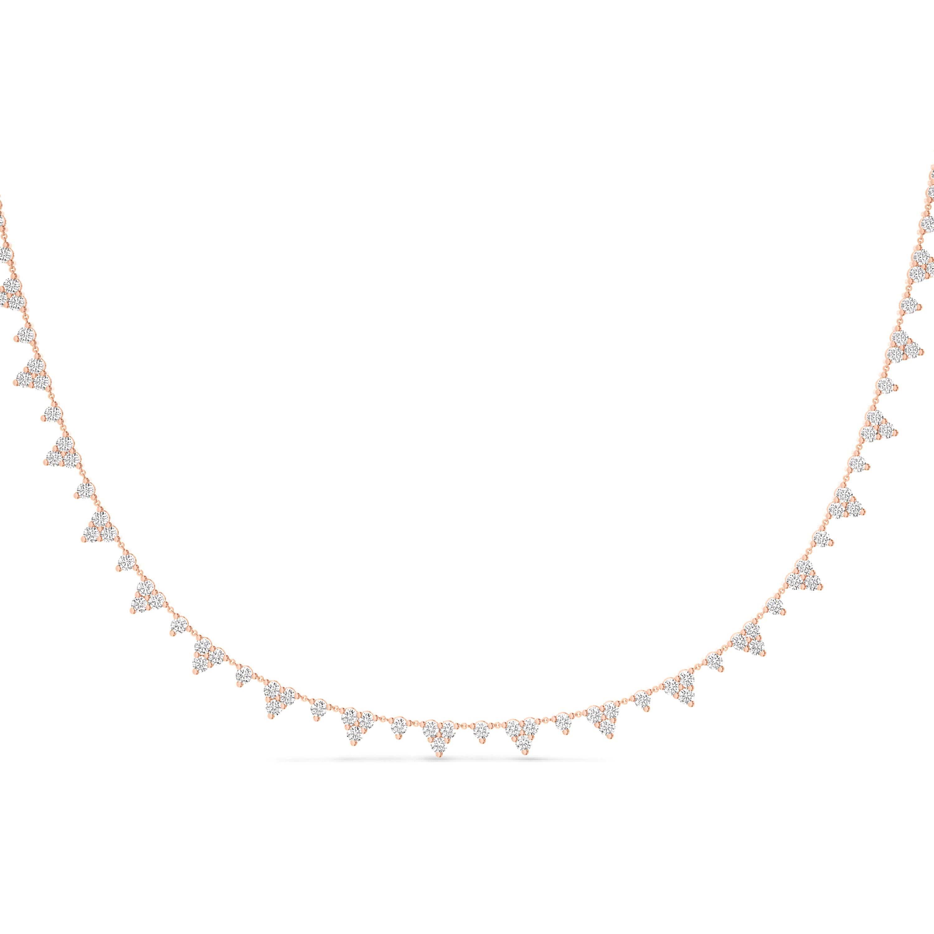 Trinity diamond floating necklace in 18k gold, 1.89 carats, FG color and SI clarity #gold_rose