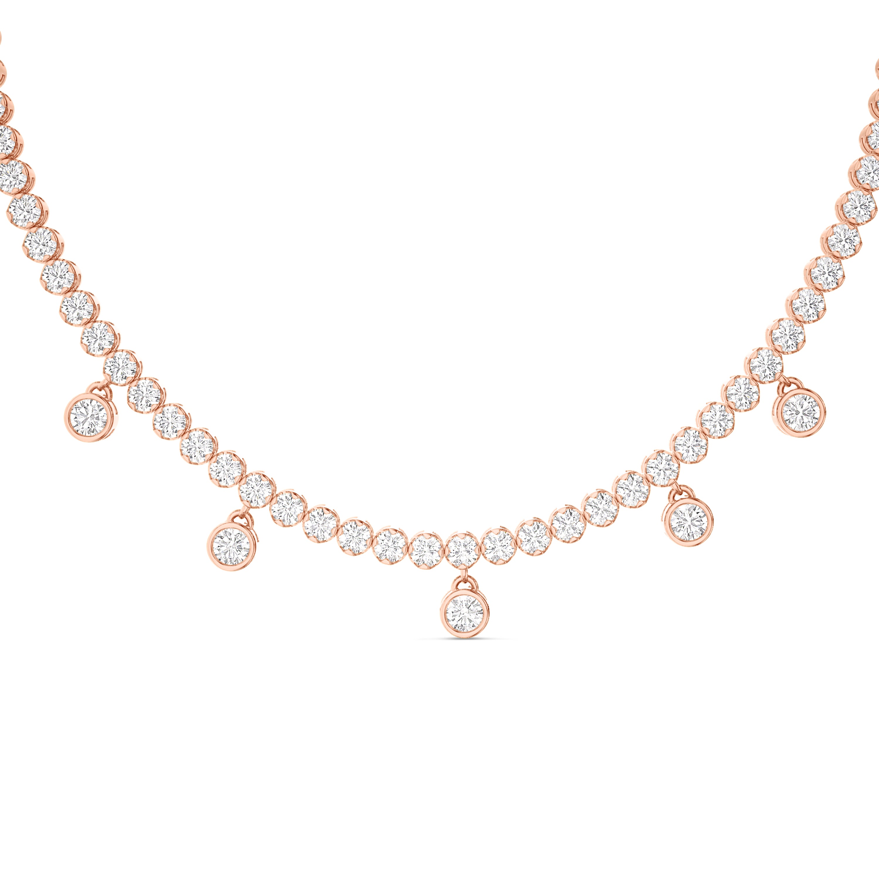 Floating diamond necklace in 18k gold, 3.25 carat, FG color and SI clarity #gold_rose