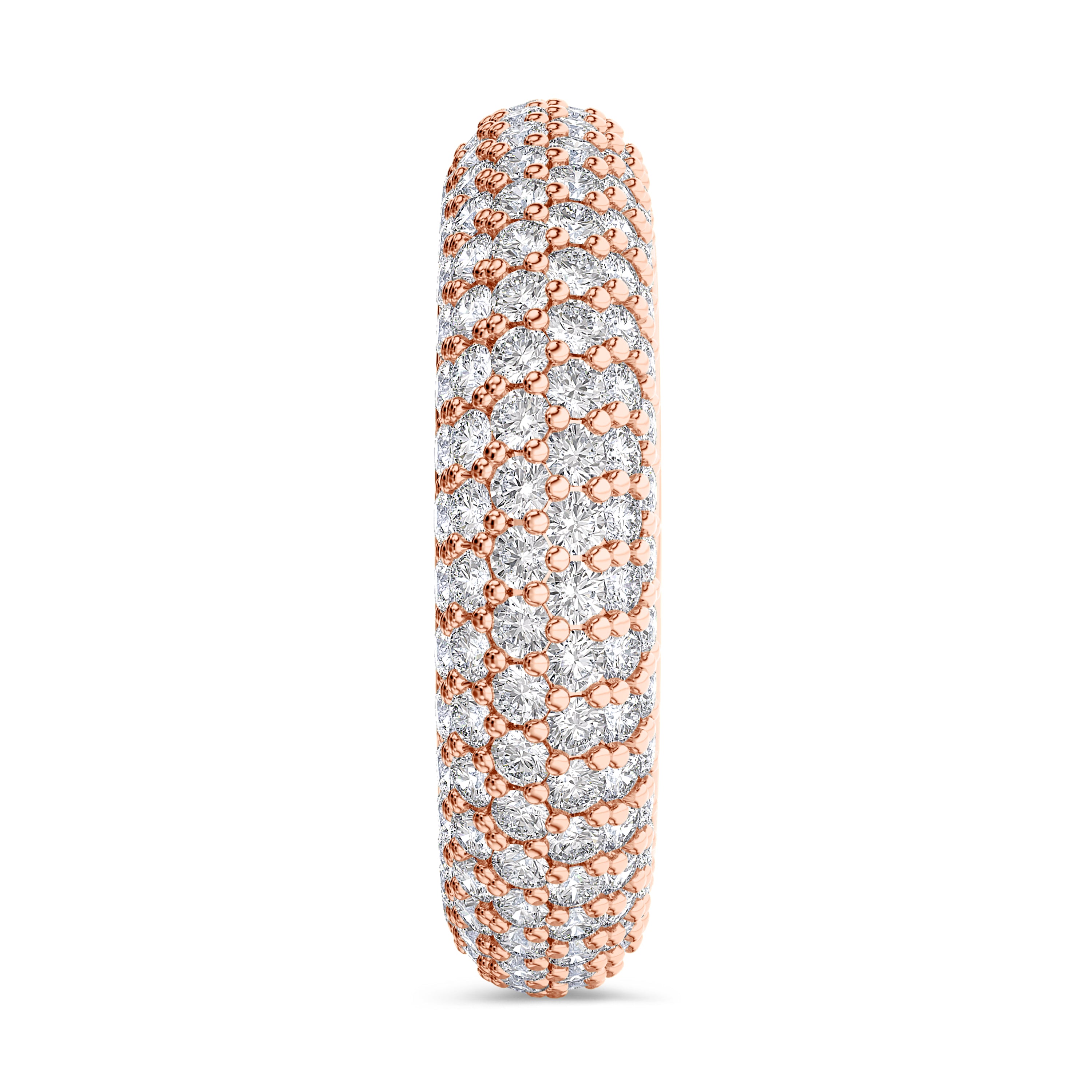 Pavè full diamond ring in 18k gold, 4.28 carats, FG color and SI clarity #gold_rose