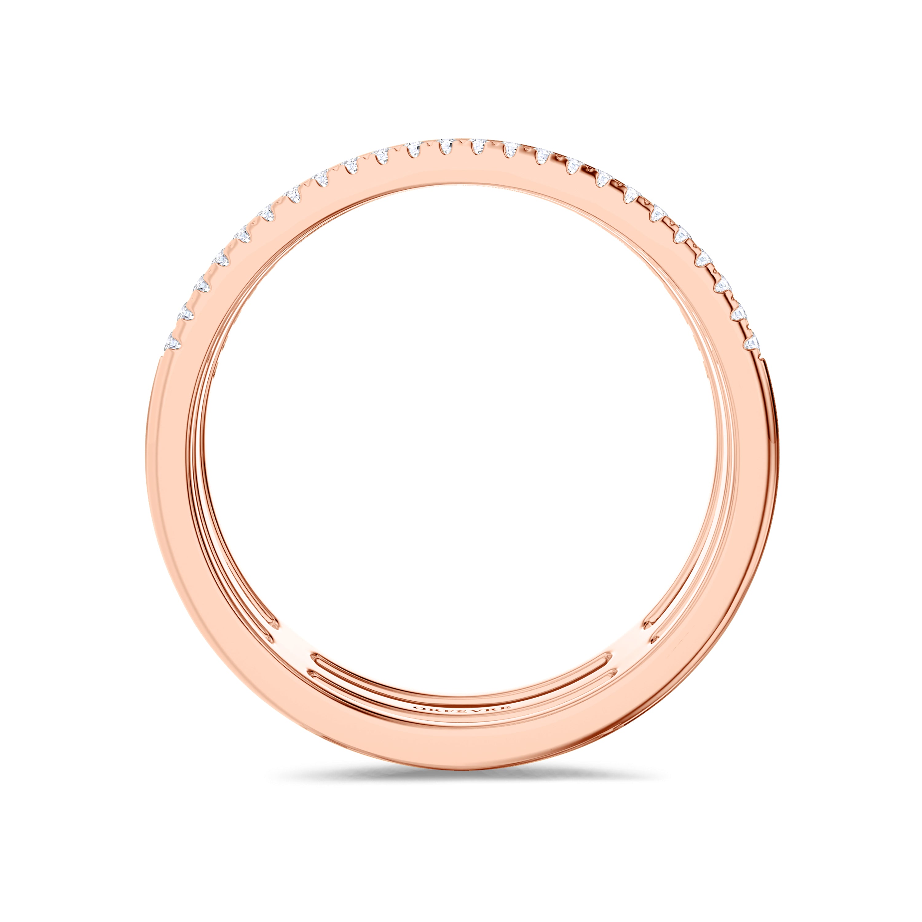 Triple band red enamel ring in 18k gold, 0.22 carats, FG color and SI clarity #gold_rose