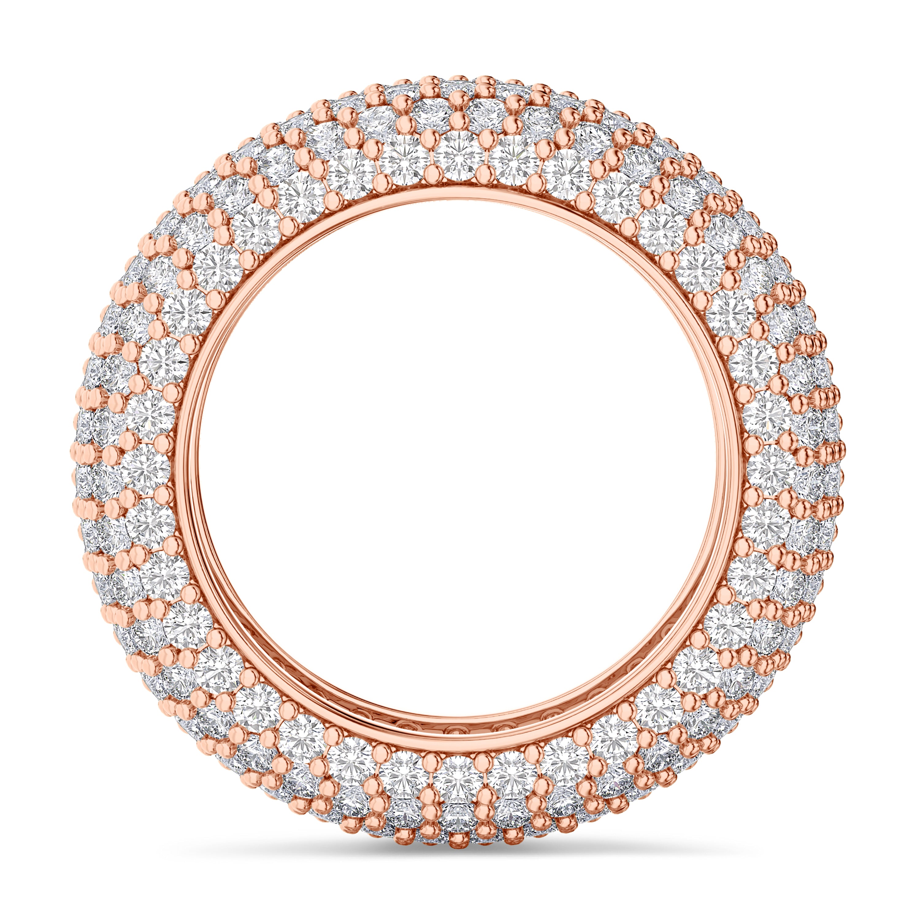 Pavè full diamond ring in 18k gold, 4.28 carats, FG color and SI clarity #gold_rose