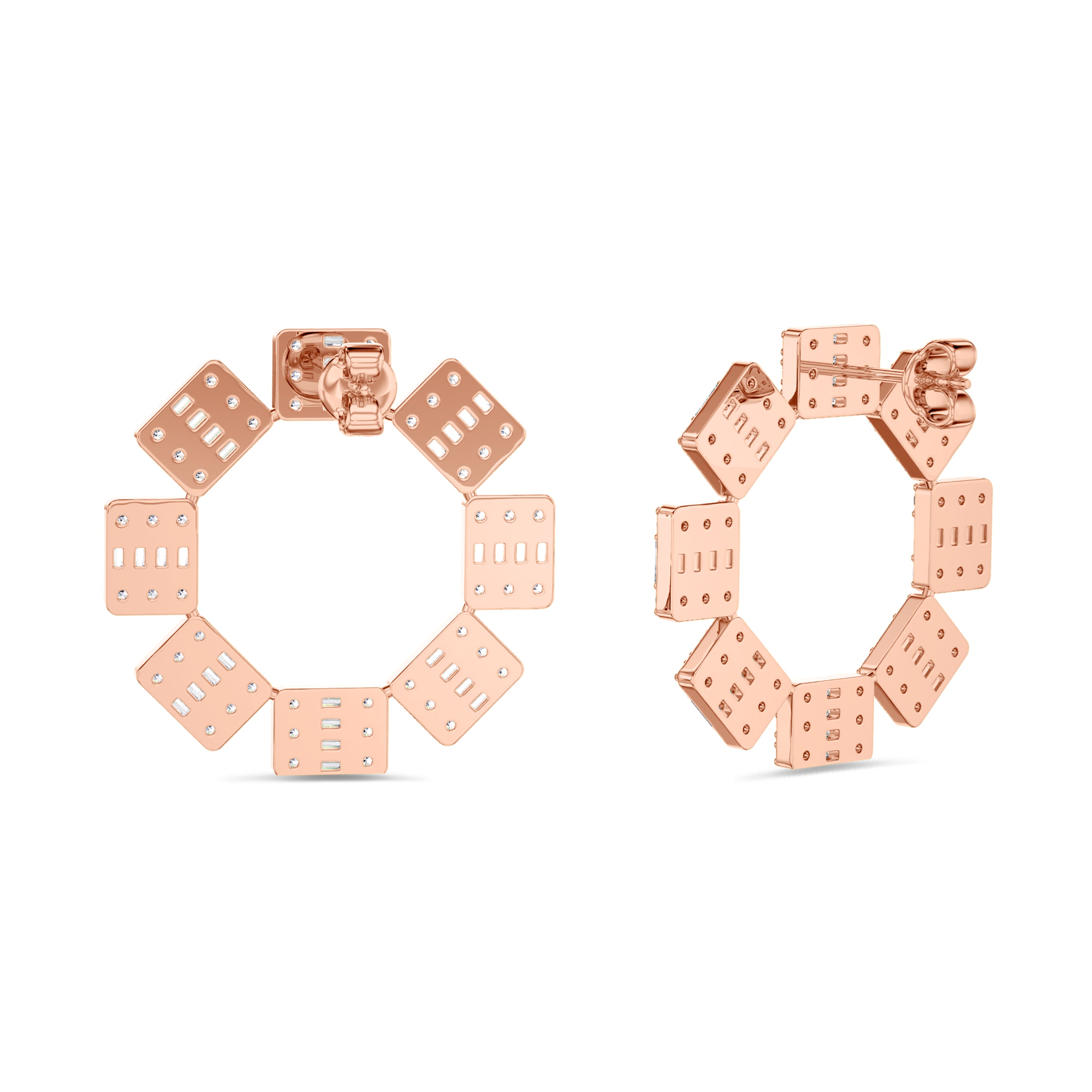 Emerald circlet earrings in 18k gold, 2,24 carat, FG color and SI clarity #gold_rose