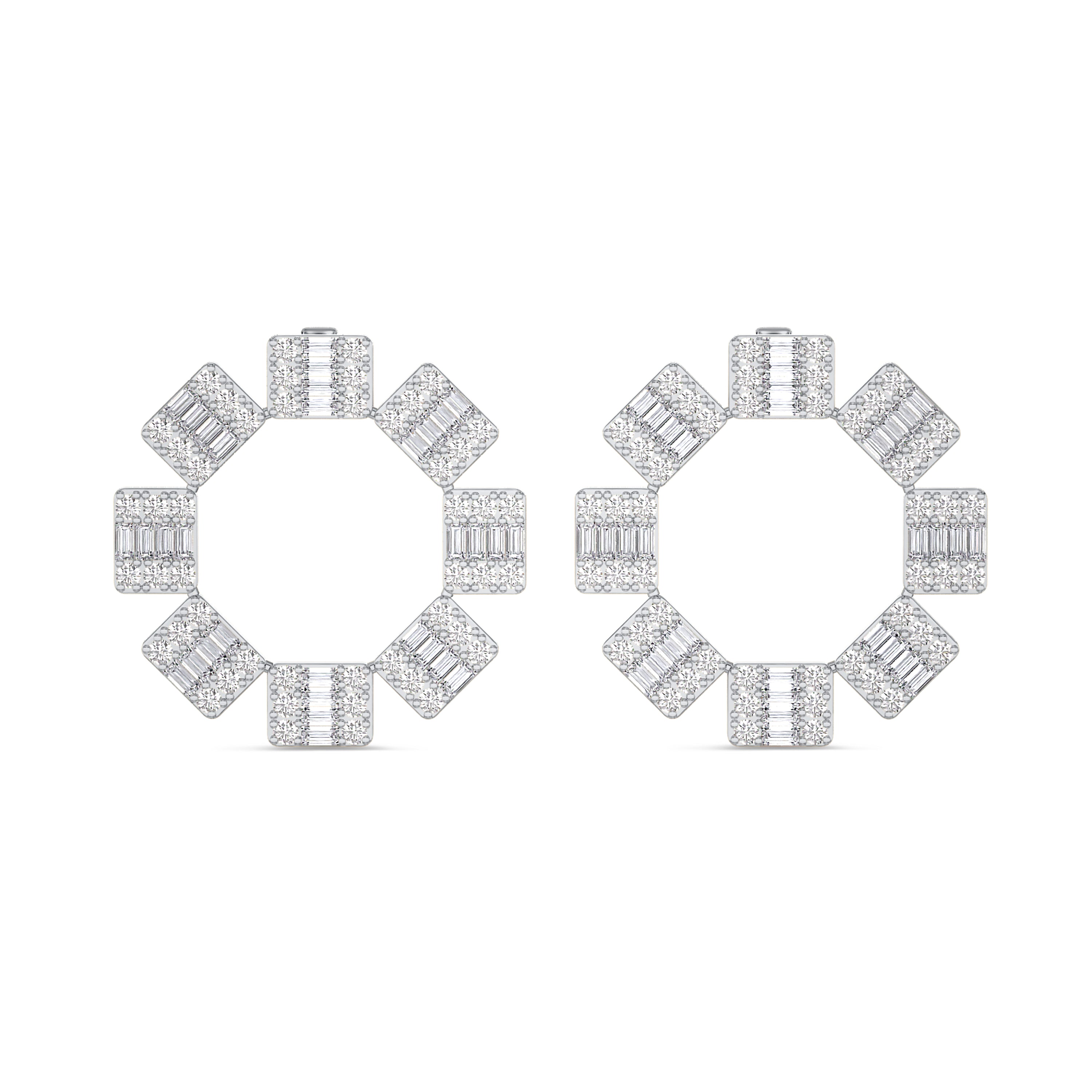 Emerald circlet earrings in 18k gold, 2,24 carat, FG color and SI clarity #gold_white
