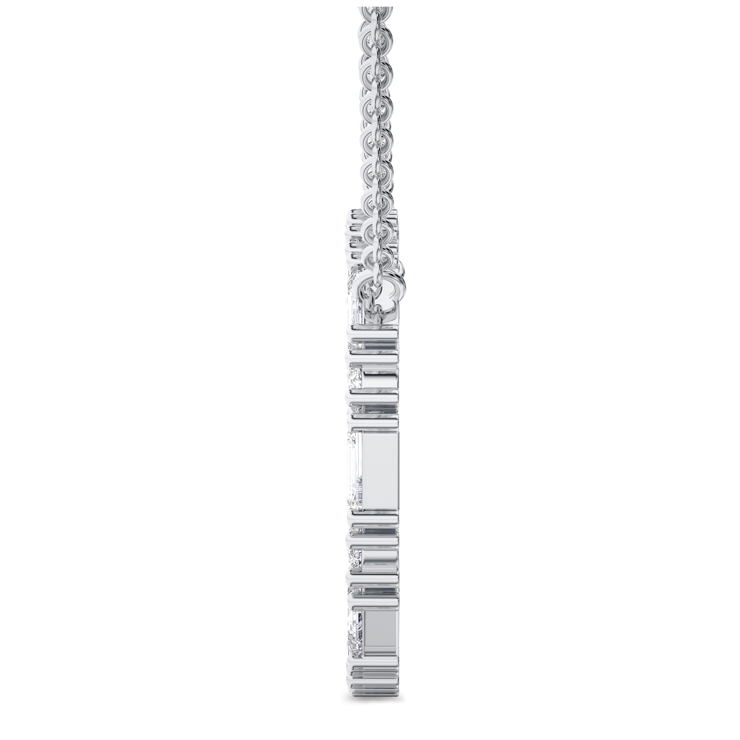 orbit diamond necklace in 0.97 carats, 18K white gold, FG color and VS-SI clarity