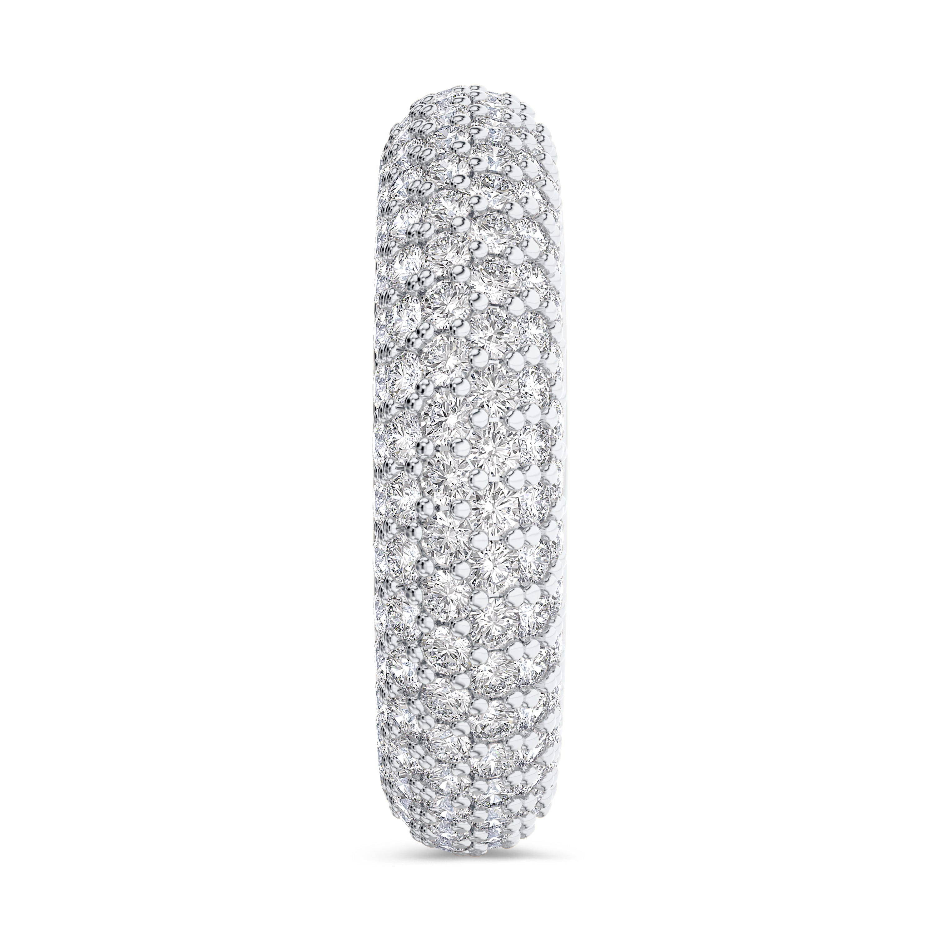 Pavè full diamond ring in 18k gold, 4.28 carats, FG color and SI clarity #gold_white