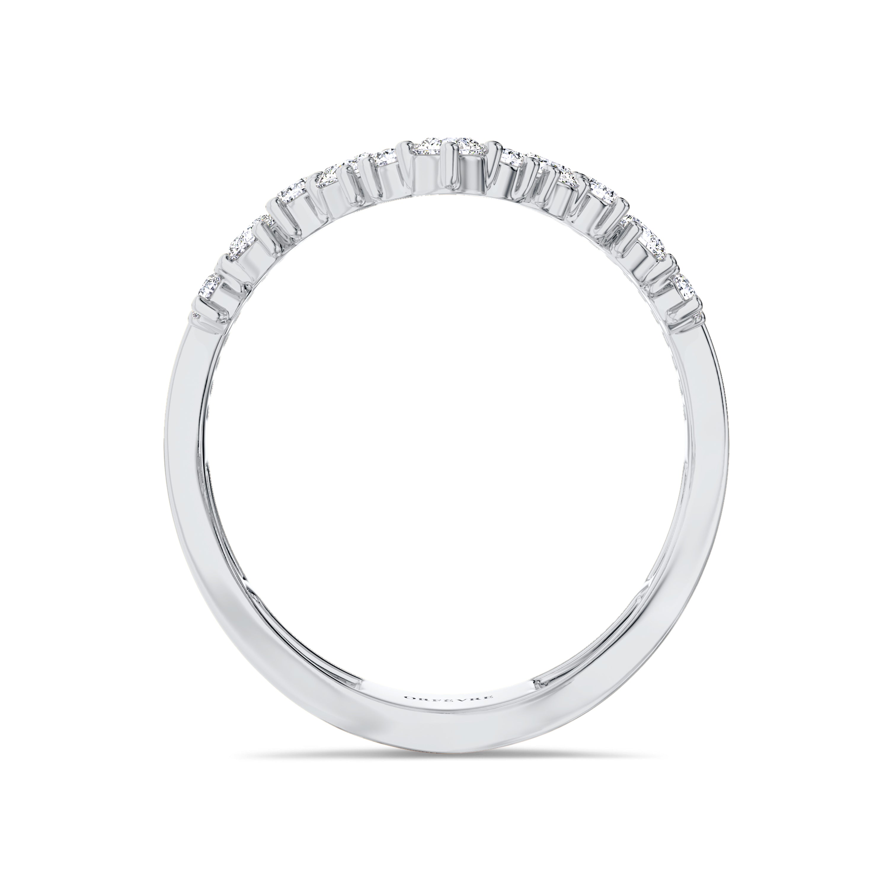 Chevron diamond ring in 18k gold, 0.70 carat, FG color and SI clarity #gold_white