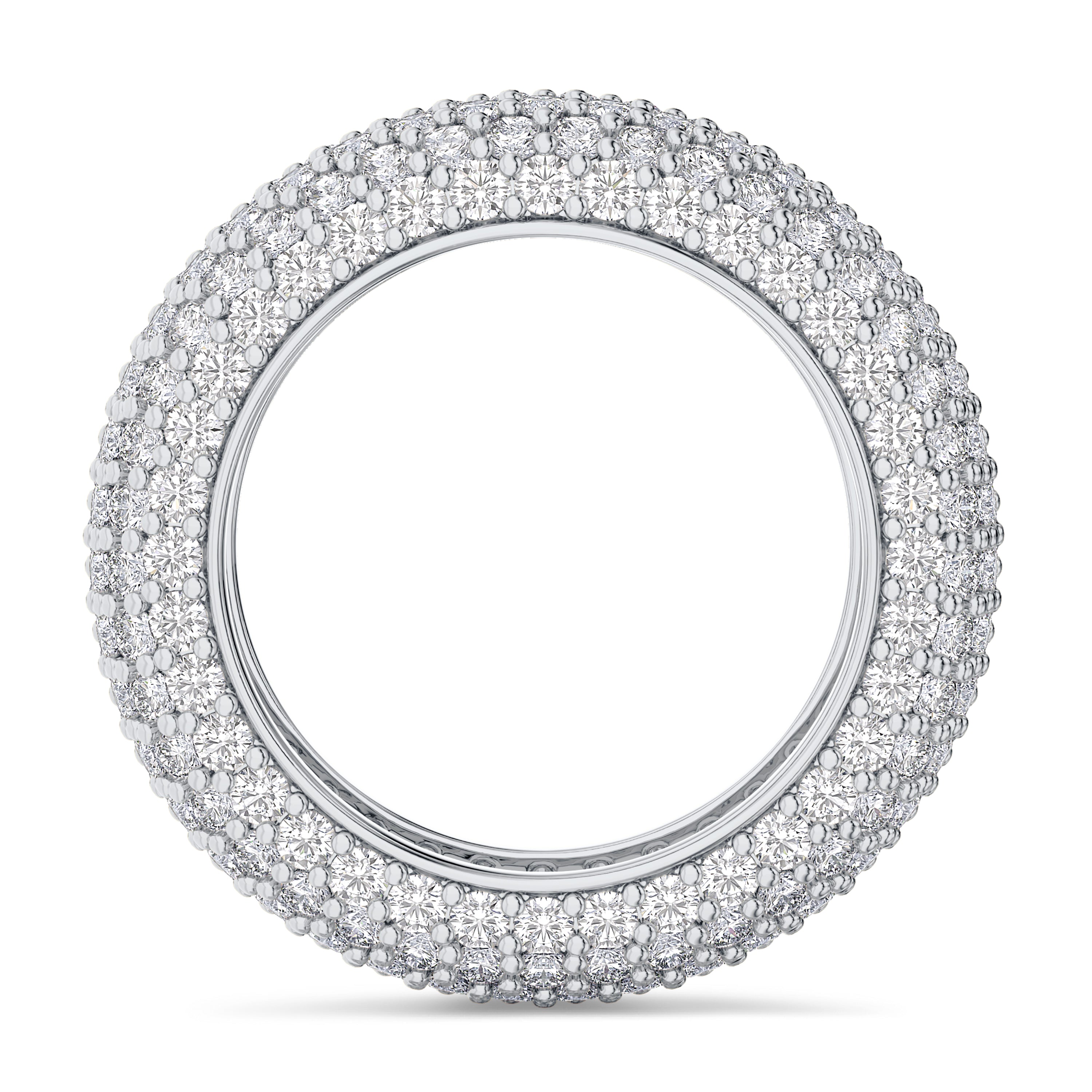 Pavè full diamond ring in 18k gold, 4.28 carats, FG color and SI clarity #gold_white