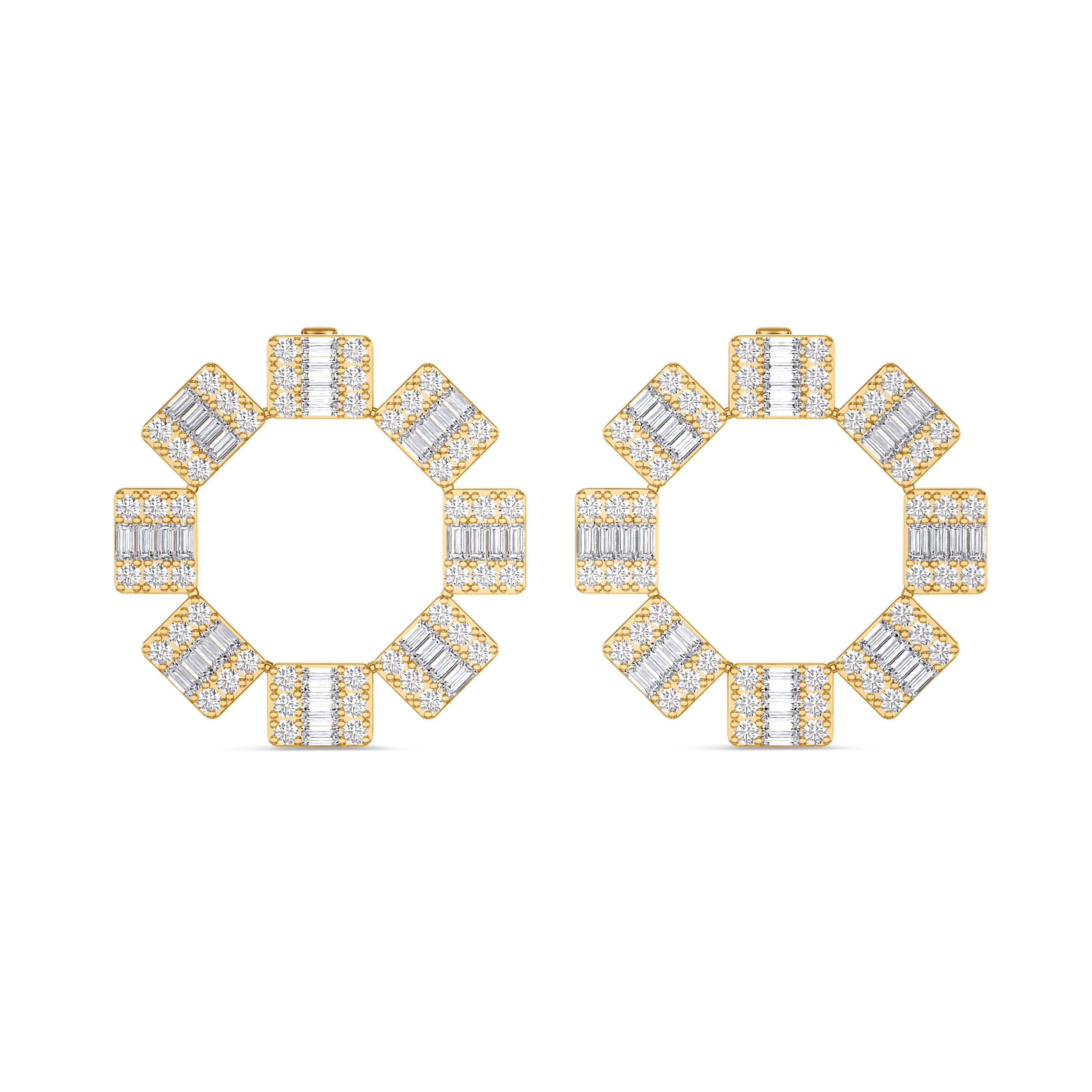 Emerald circlet earrings in 18k gold, 2,24 carat, FG color and SI clarity #gold_yellow