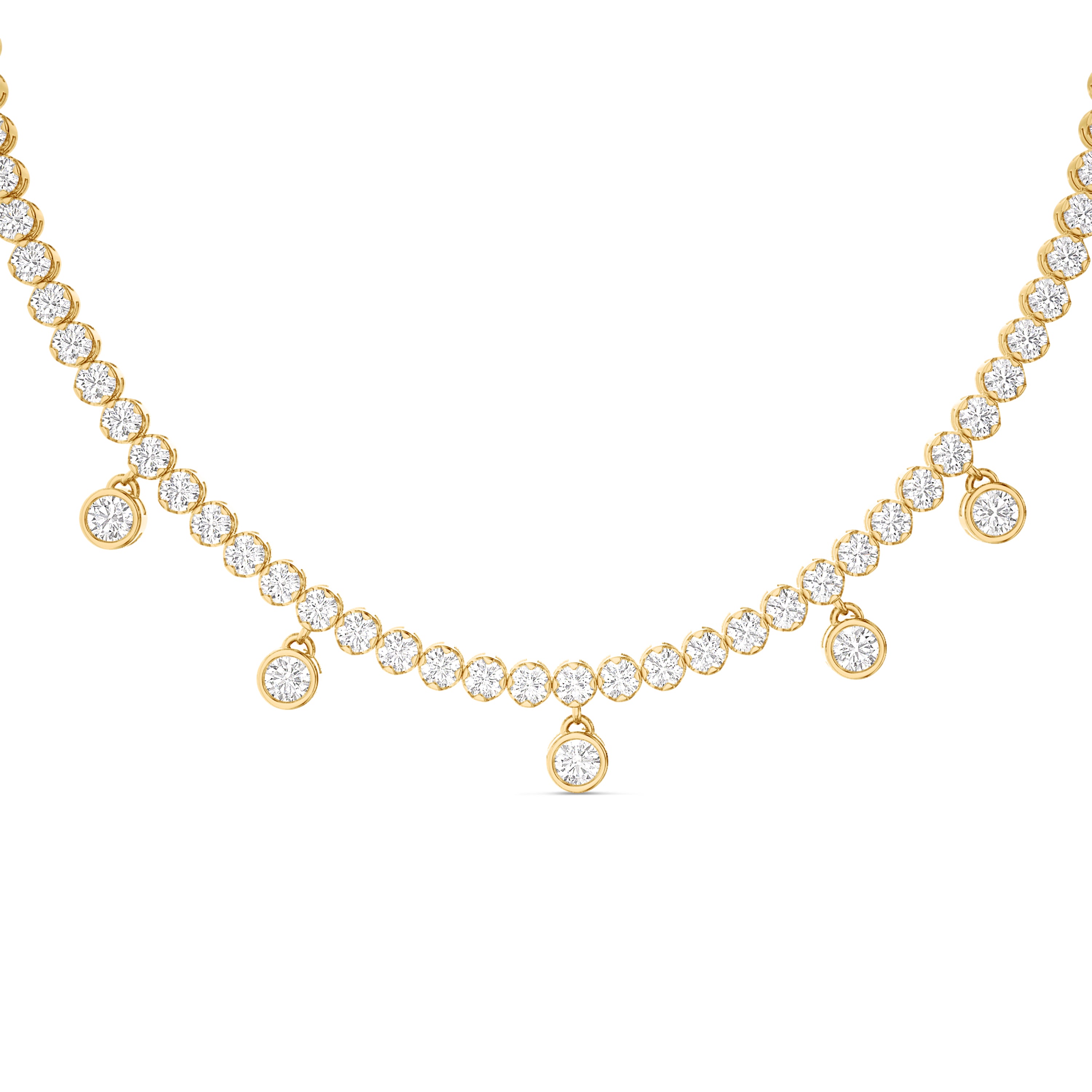 Floating diamond necklace in 18k gold, 3.25 carat, FG color and SI clarity #gold_yellow