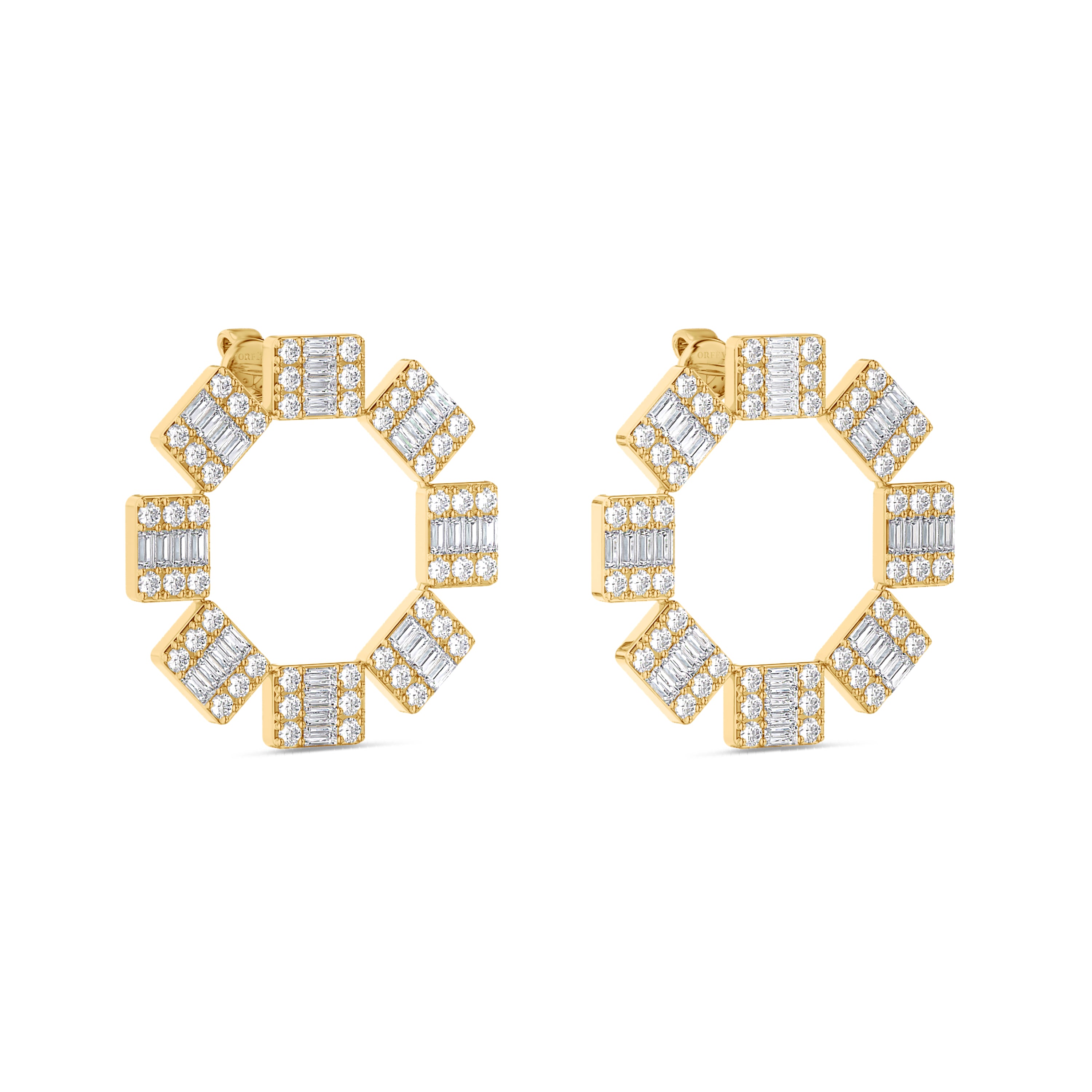 Emerald circlet earrings in 18k gold, 2,24 carat, FG color and SI clarity #gold_yellow