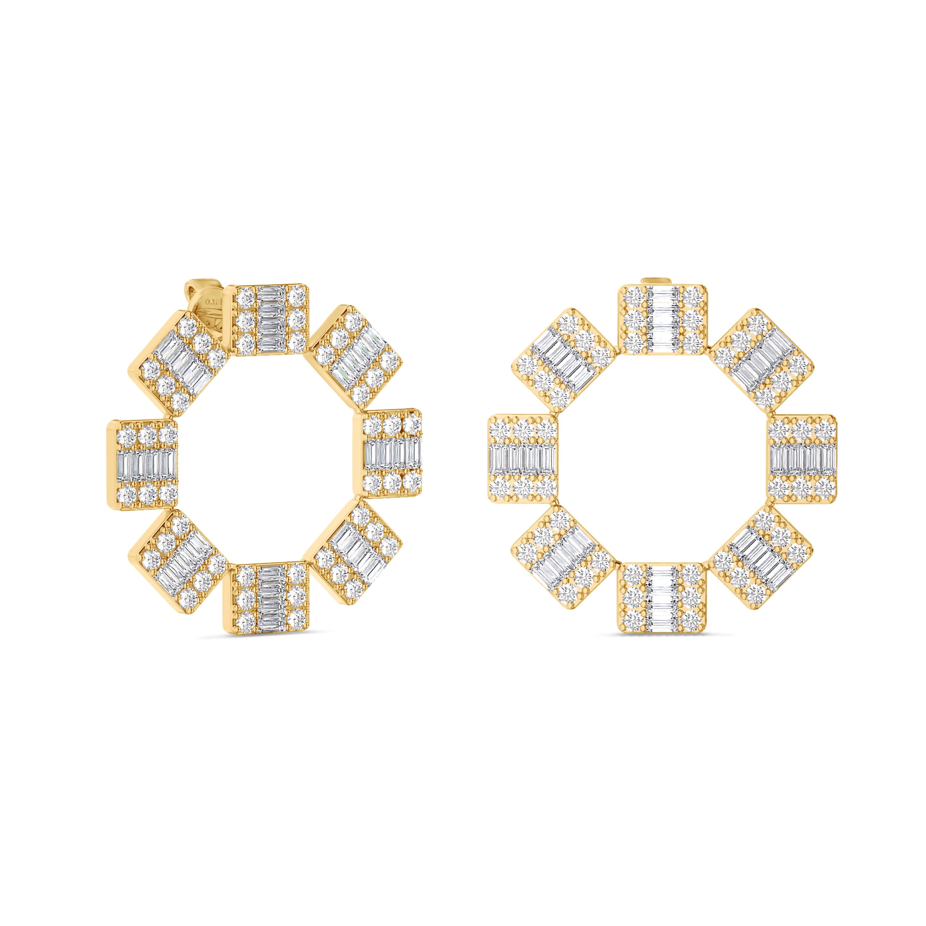 Emerald circlet earrings in 18k gold, 2,24 carat, FG color and SI clarity #gold_yellow