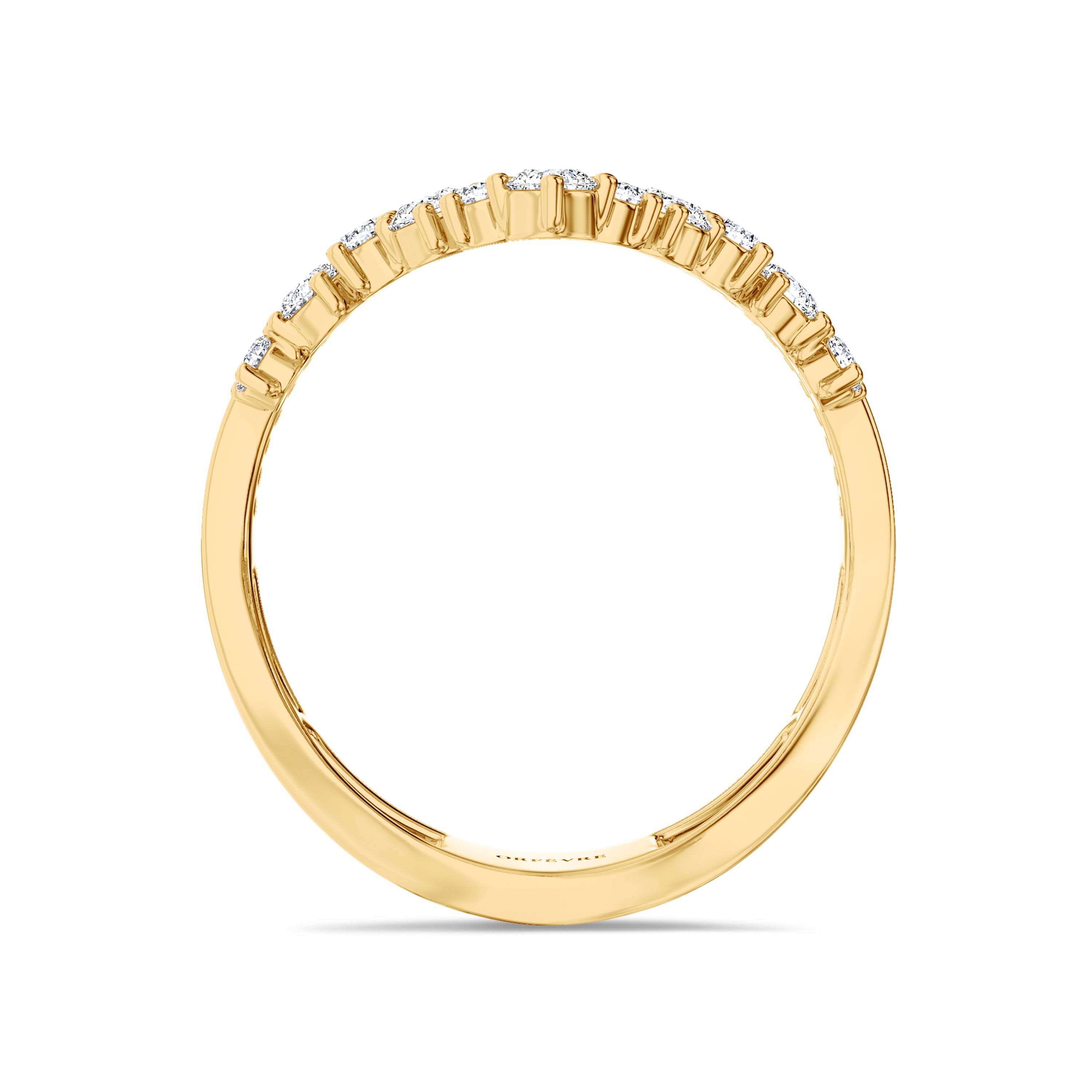 Chevron diamond ring in 18k gold, 0.70 carat, FG color and SI clarity #gold_yellow