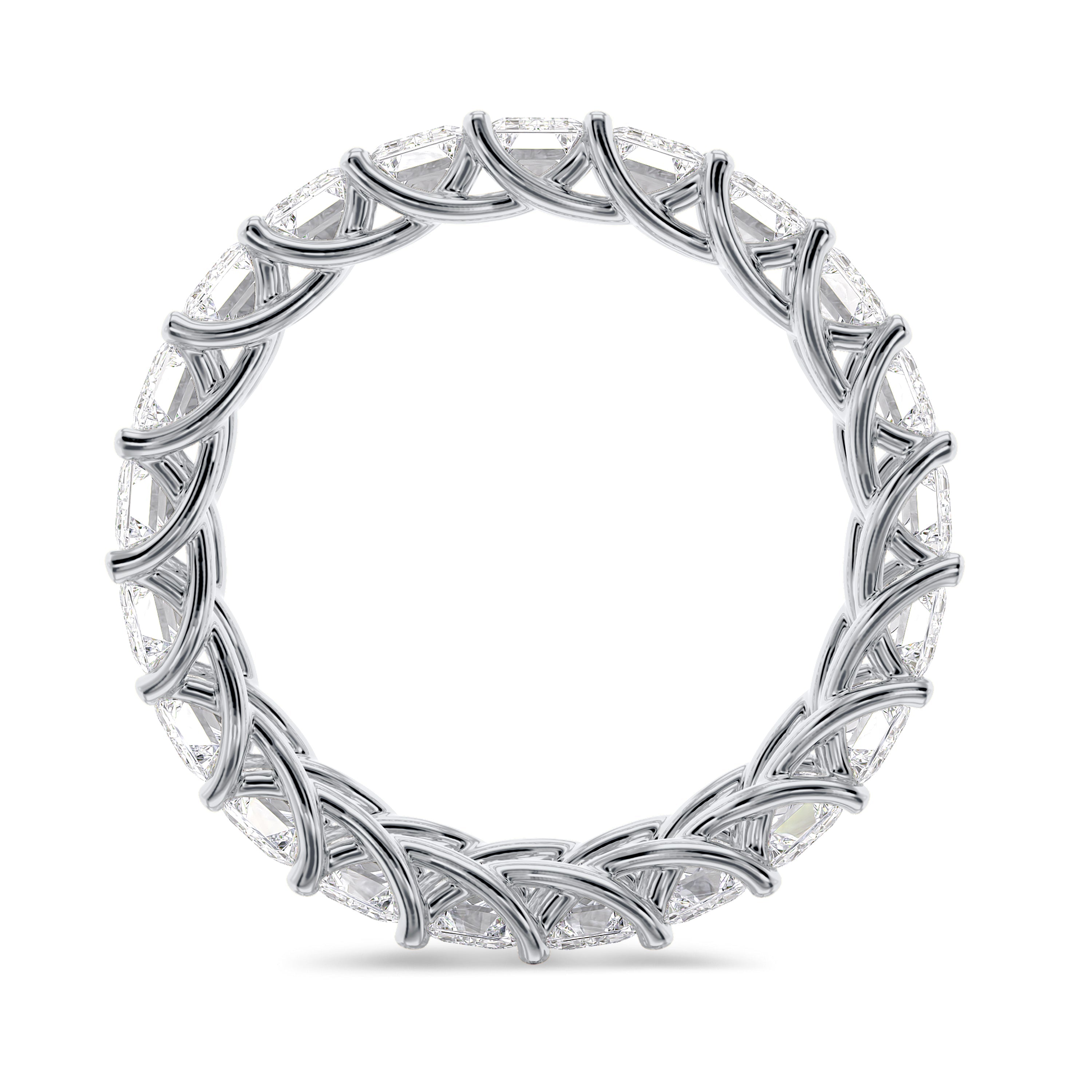 18K emerald eternity band in 5.56 carat, EF color, VS clarity