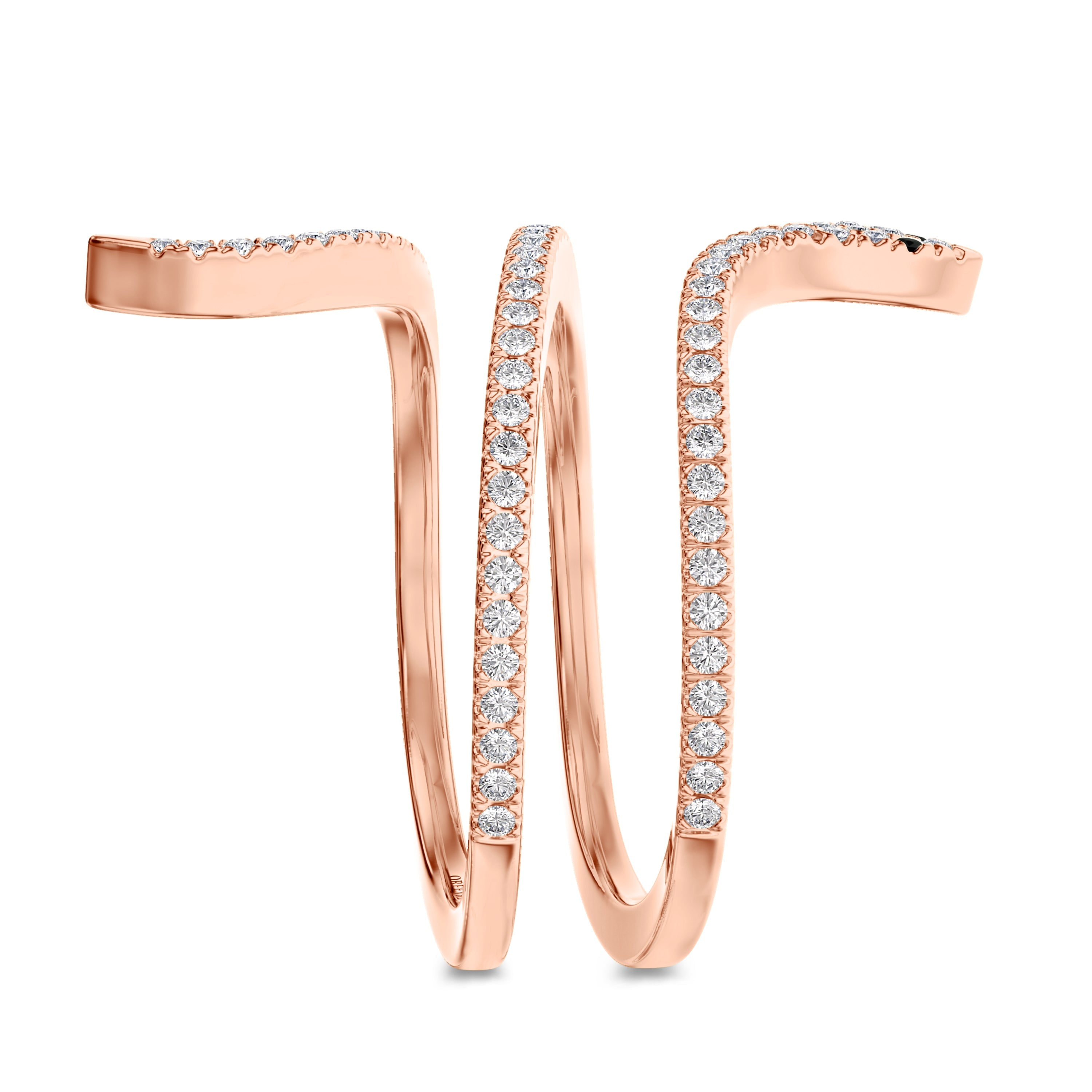 18K snake rose gold ring with 0.45ct, SI clarity, FG Color