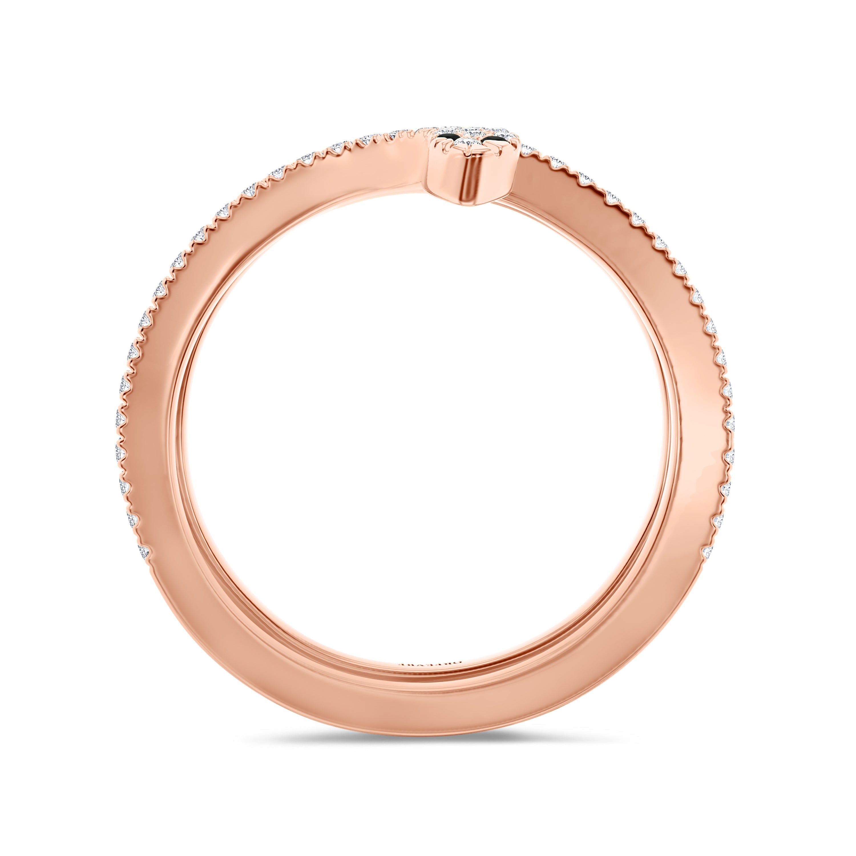 18K snake rose gold ring with 0.45ct, SI clarity, FG Color