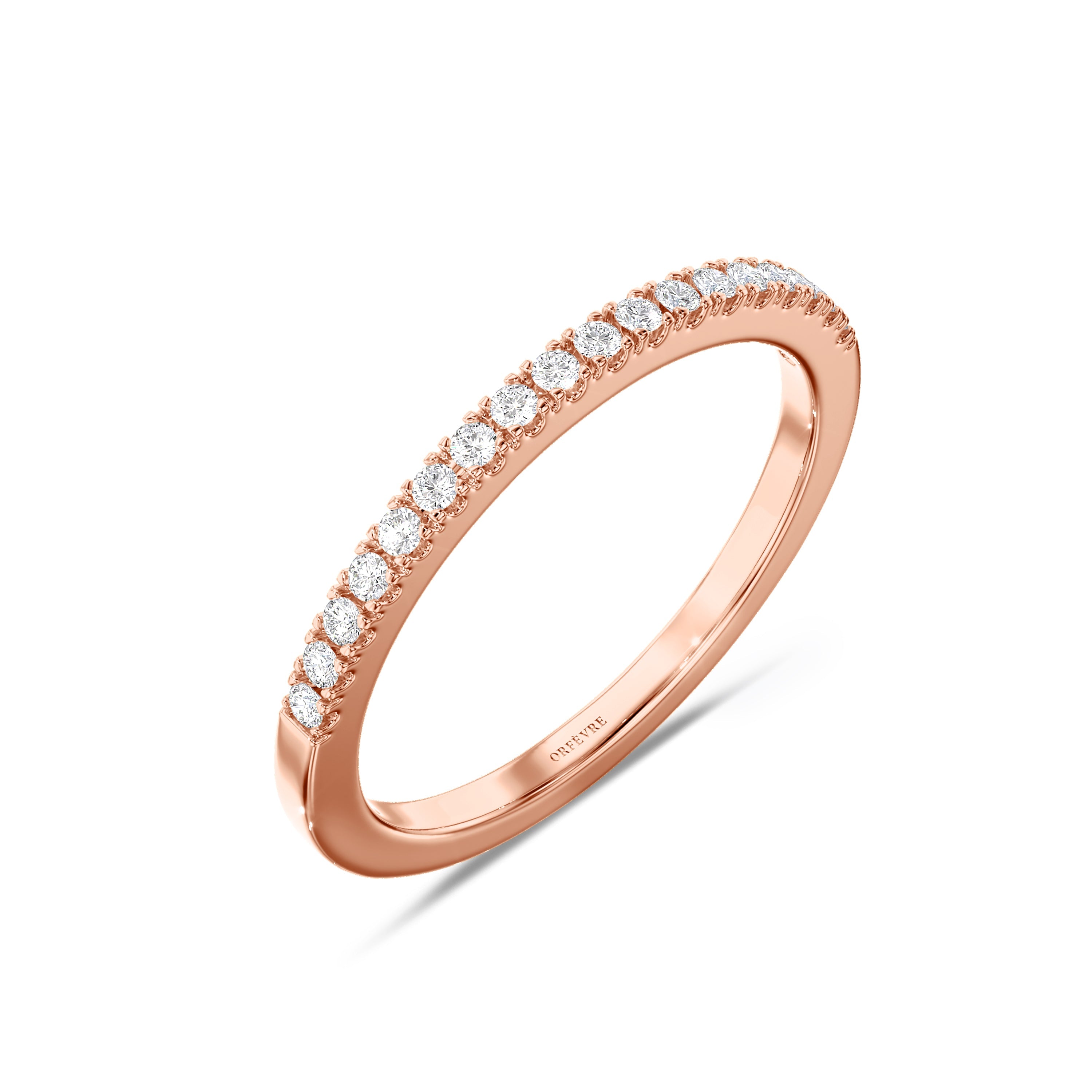 18k rose gold 0.18 carat half eternity band in FG color and SI clarity #gold_rose