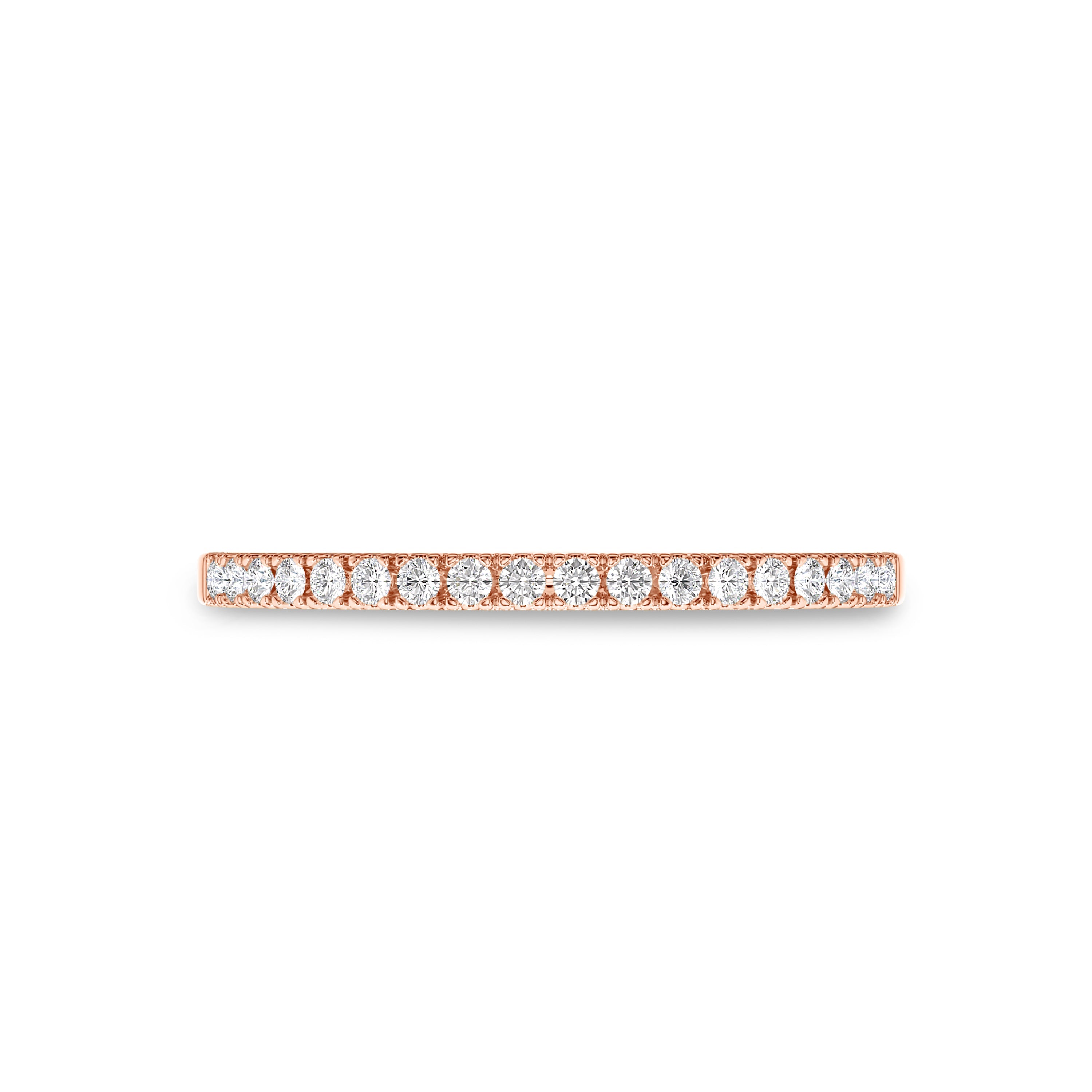 18k rose gold 0.18 carat half eternity band in FG color and SI clarity #gold_rose