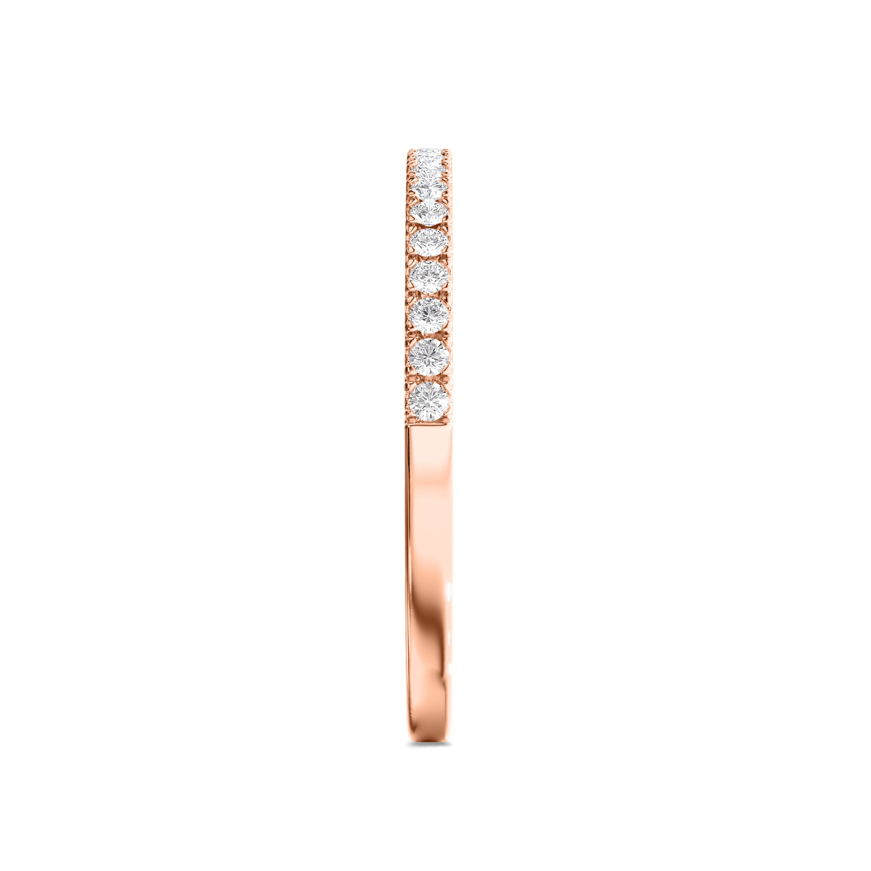 18k rose gold 0.18 carat half eternity band in FG color and SI clarity #gold_rose