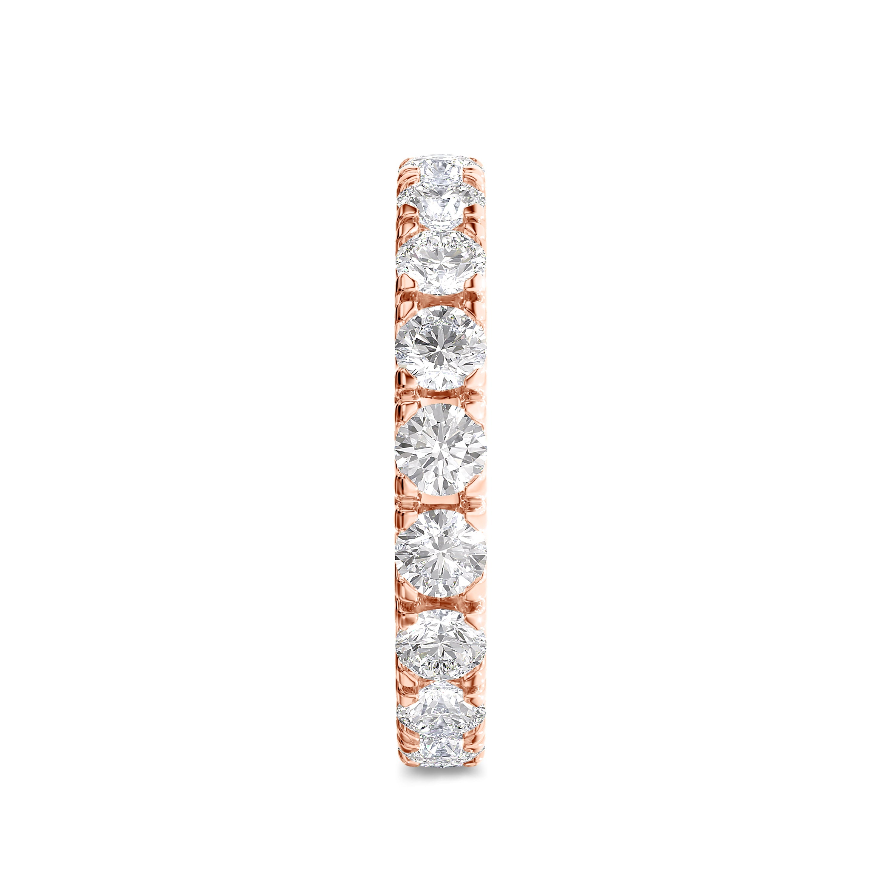 18K 1.90 carat round rose gold eternity band in FG color and SI clarity #gold_rose