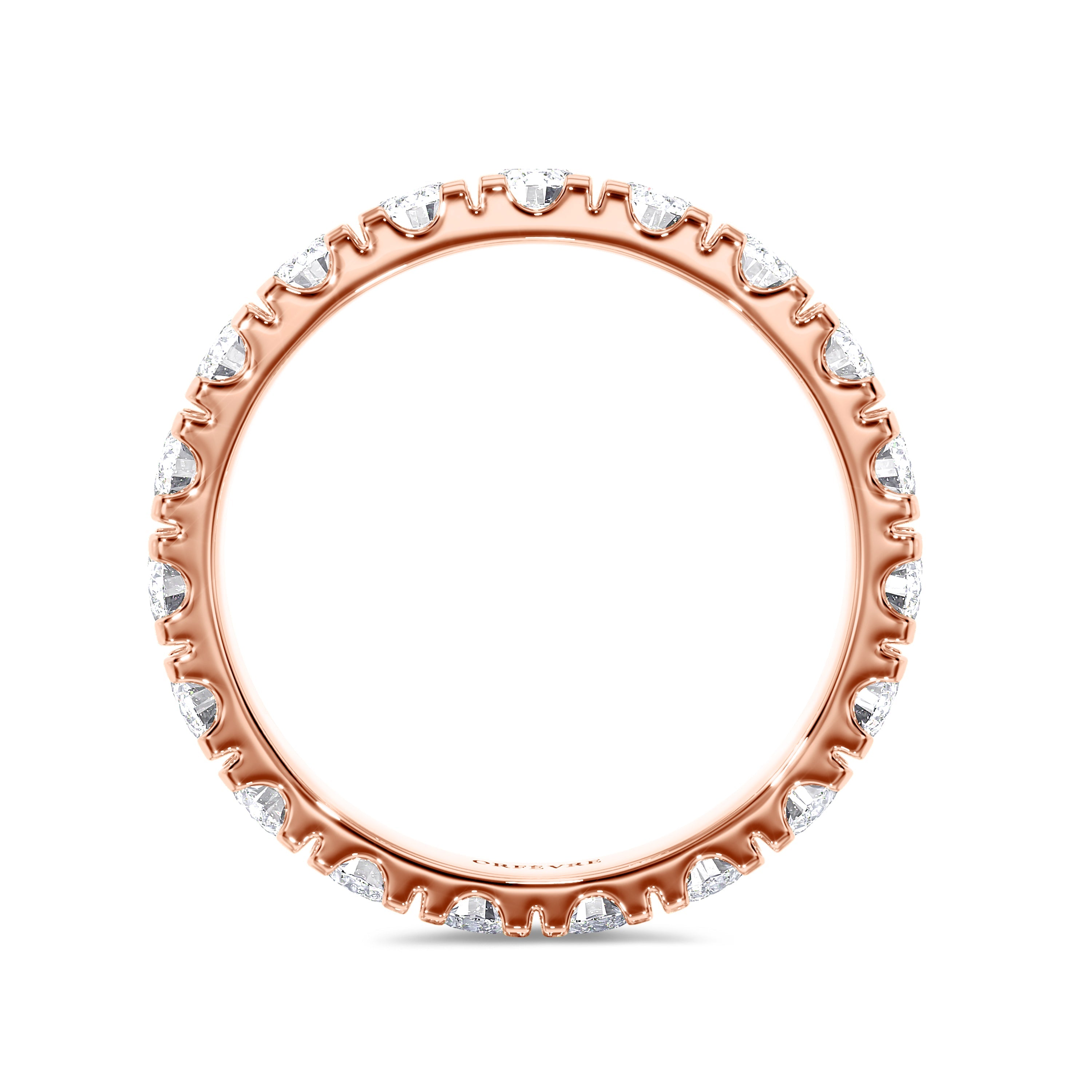 18K 1.90 carat round rose gold eternity band in FG color and SI clarity #gold_rose