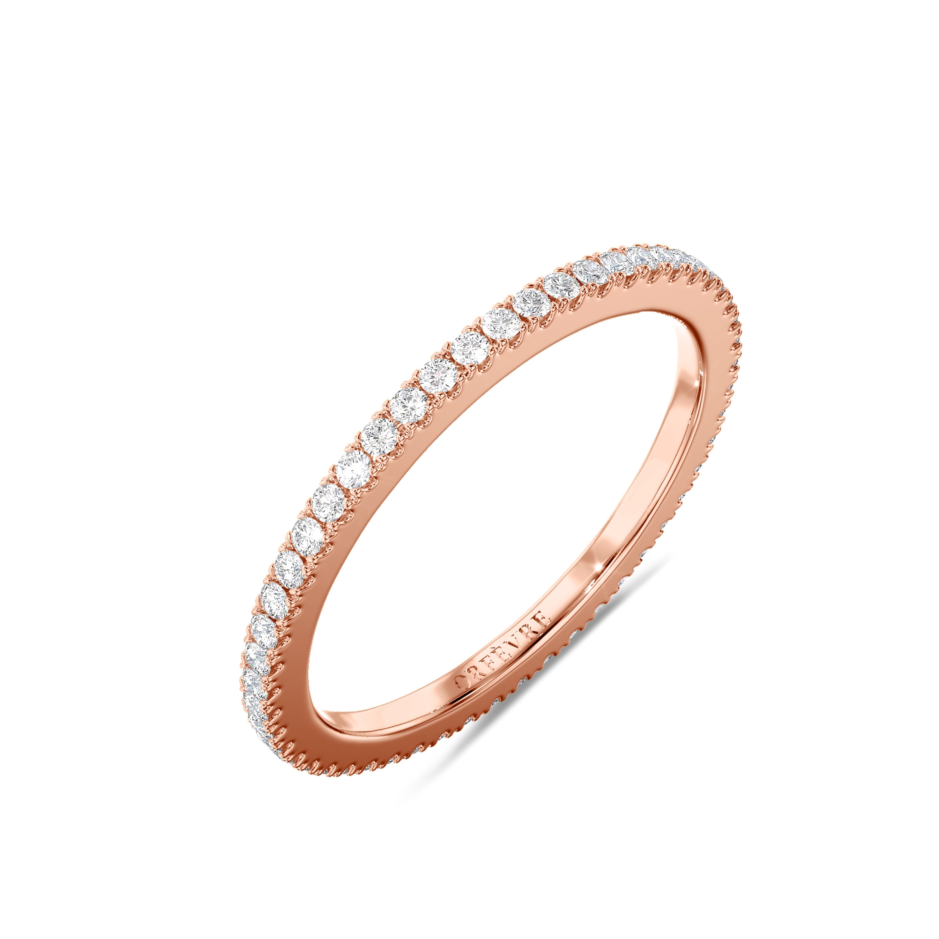 18k 0.38 carat round rose gold eternity band in FG color and SI clarity #gold_rose