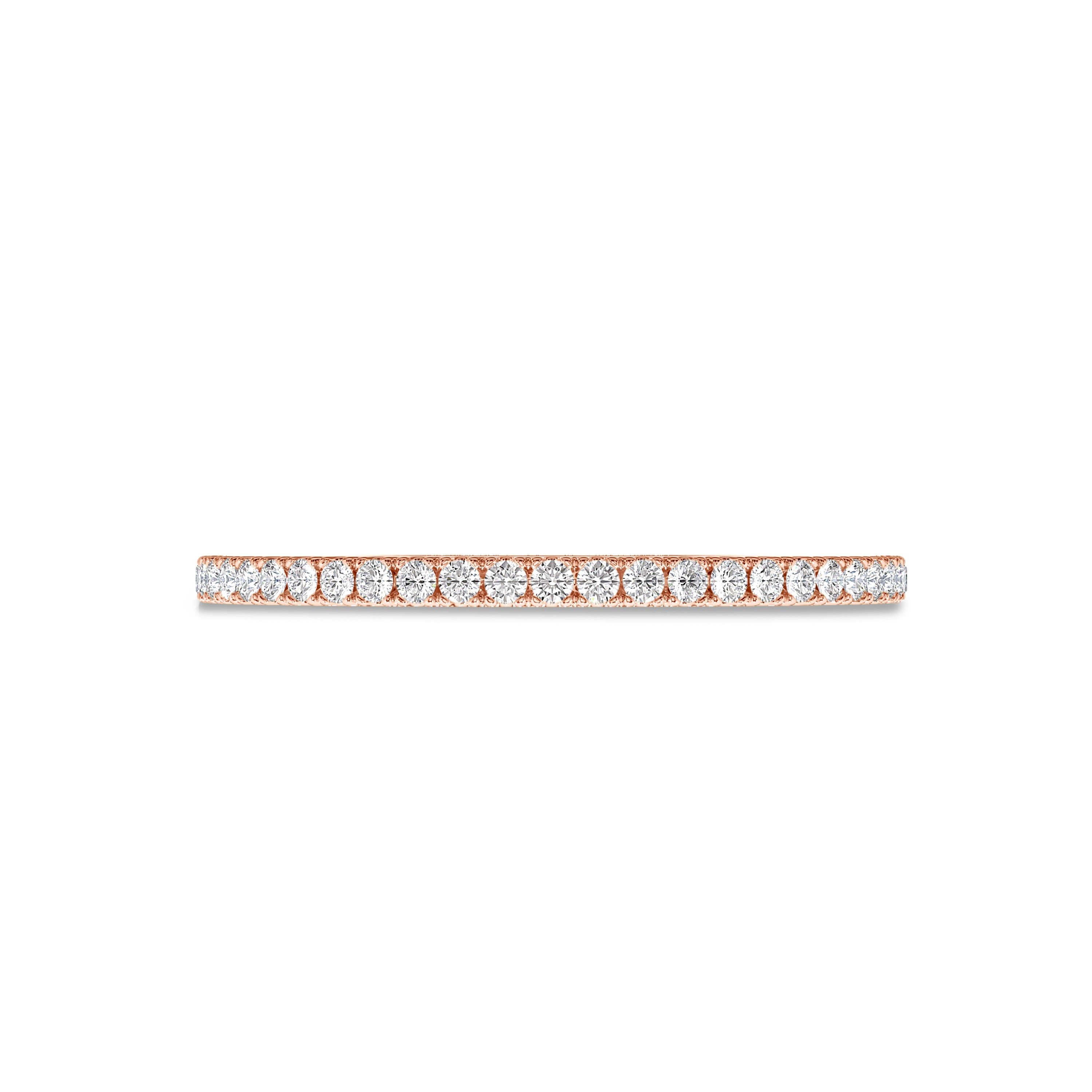 18k 0.38 carat round rose gold eternity band in FG color and SI clarity #gold_rose