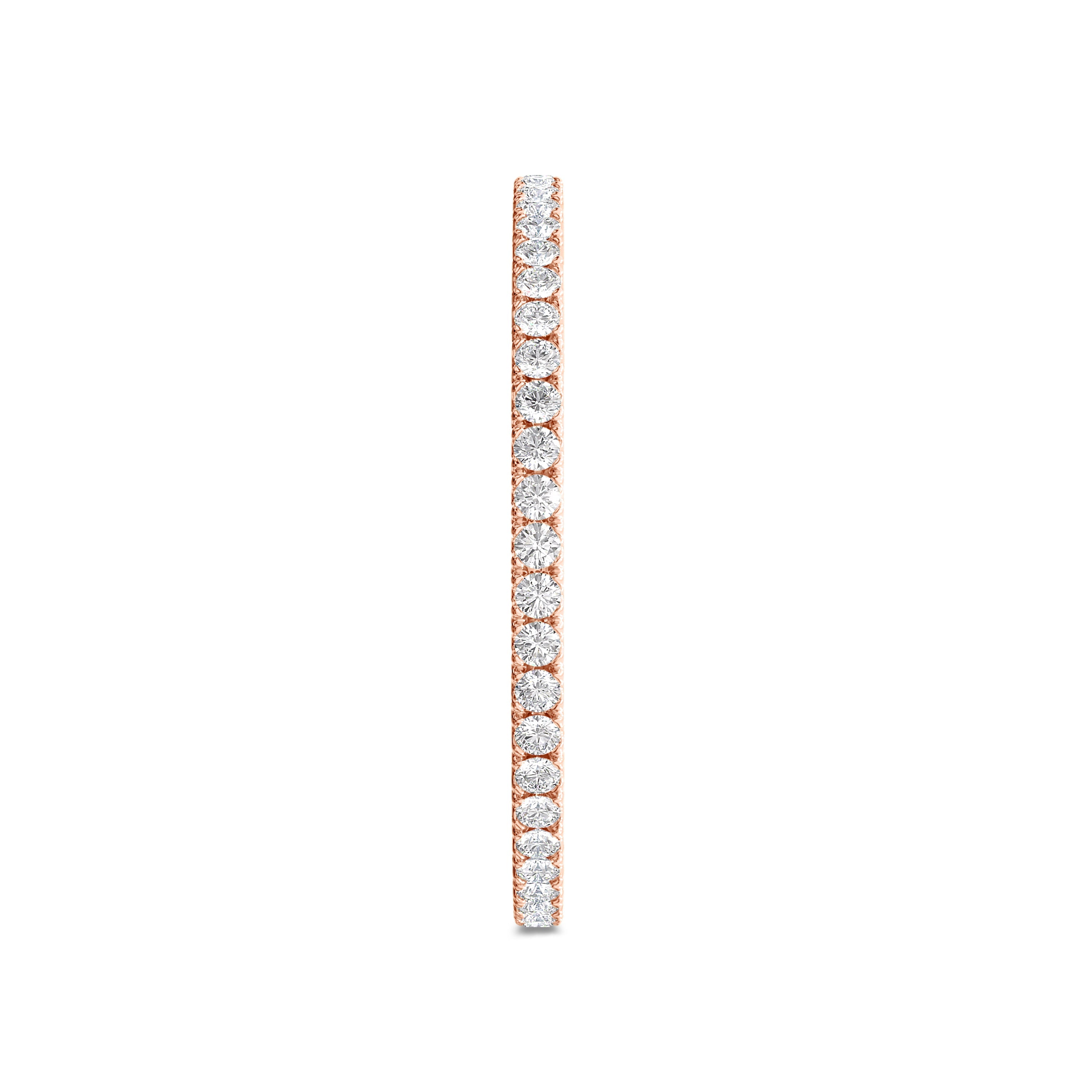 18k 0.38 carat round rose gold eternity band in FG color and SI clarity #gold_rose