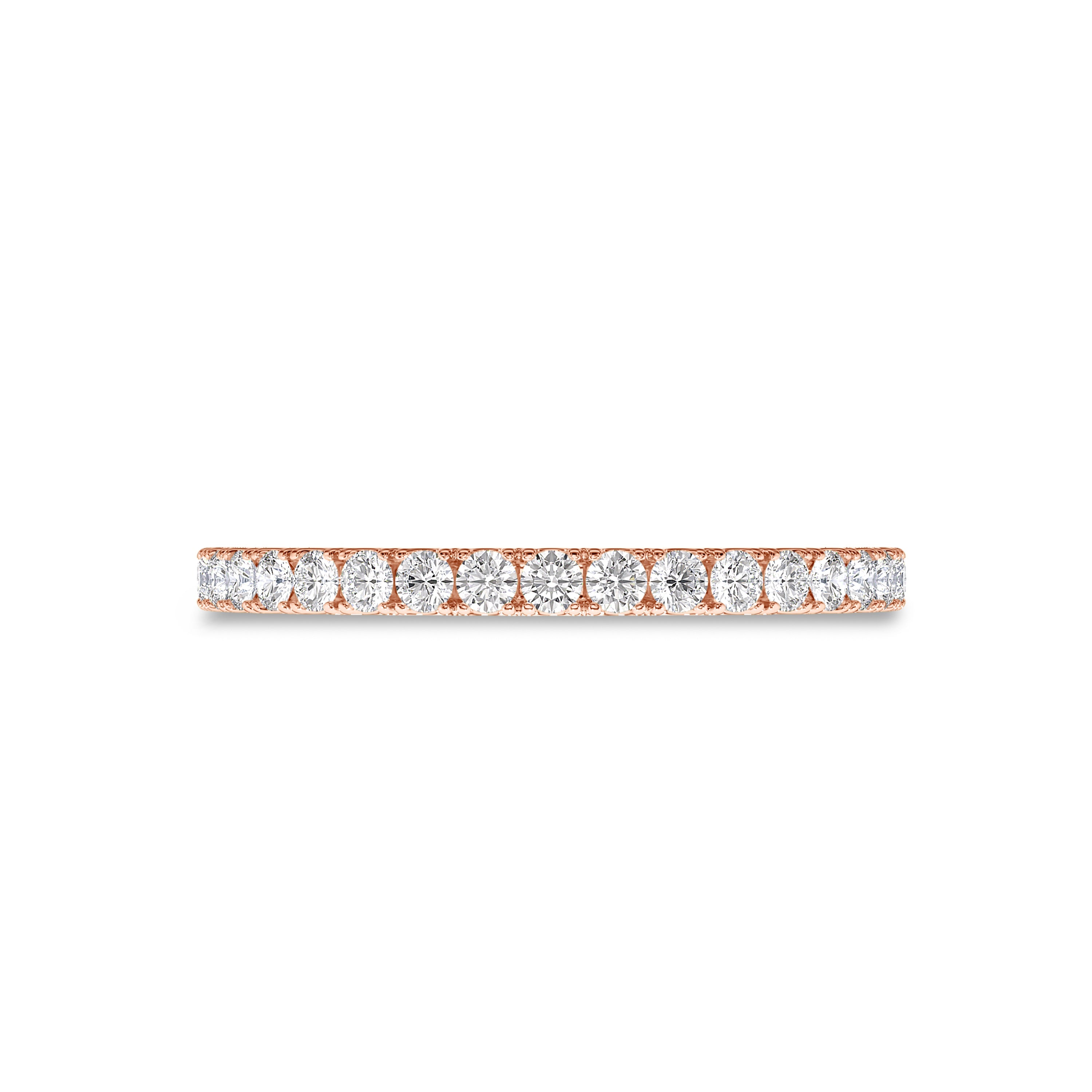 18k 0.75 round eternity rose gold band in FG color and SI clarity #gold_rose