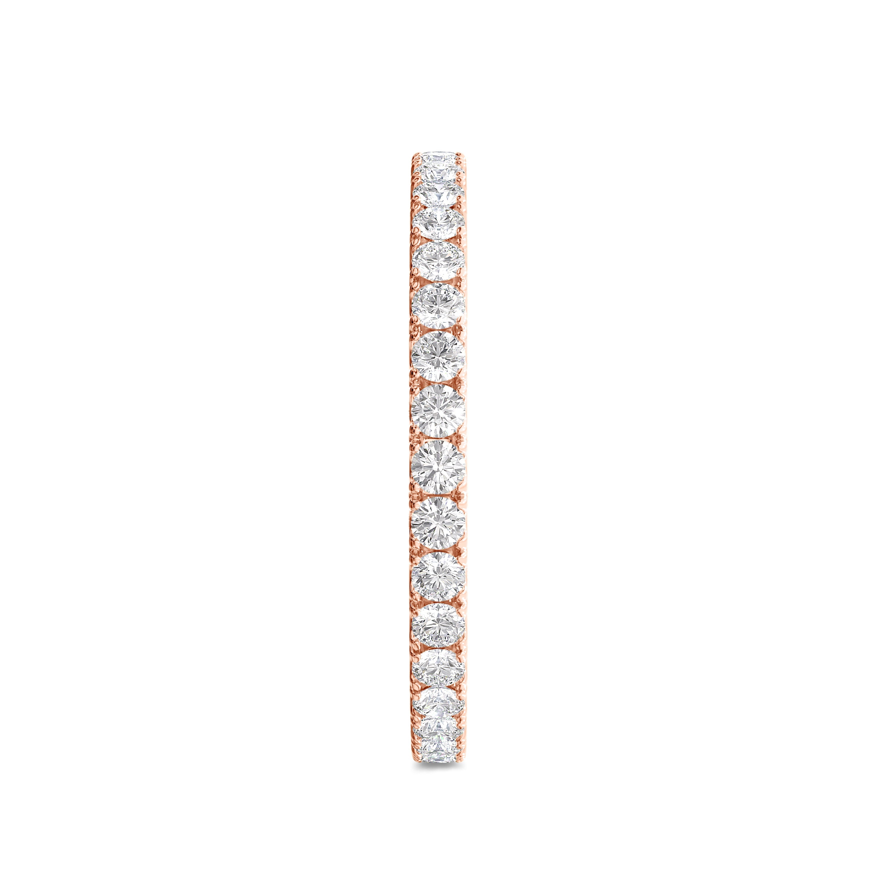 18k 0.75 round eternity rose gold band in FG color and SI clarity #gold_rose