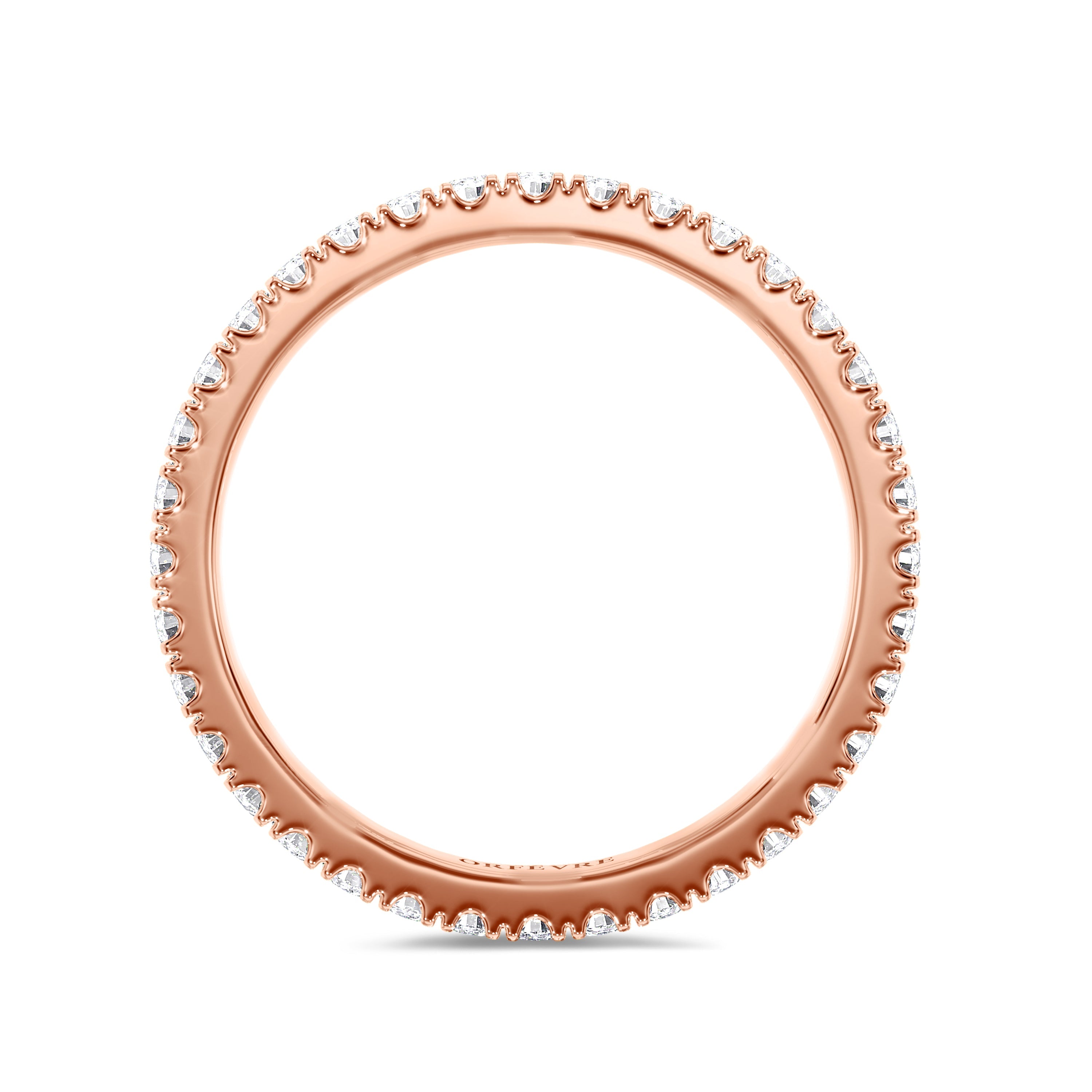 18k 0.75 round eternity rose gold band in FG color and SI clarity #gold_rose