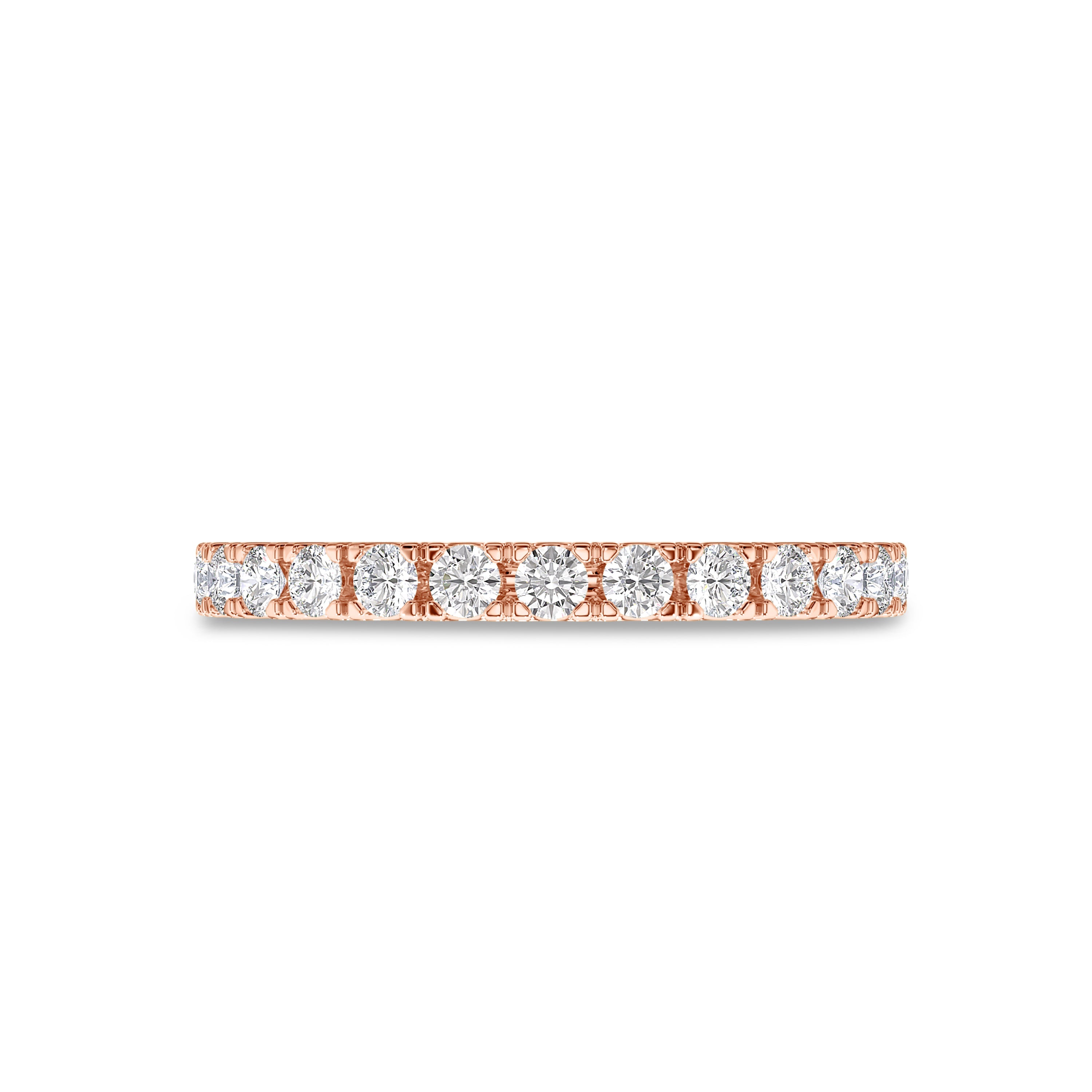 18K rose gold 0.90 carat round eternity band in FG color and SI clarity #gold_rose