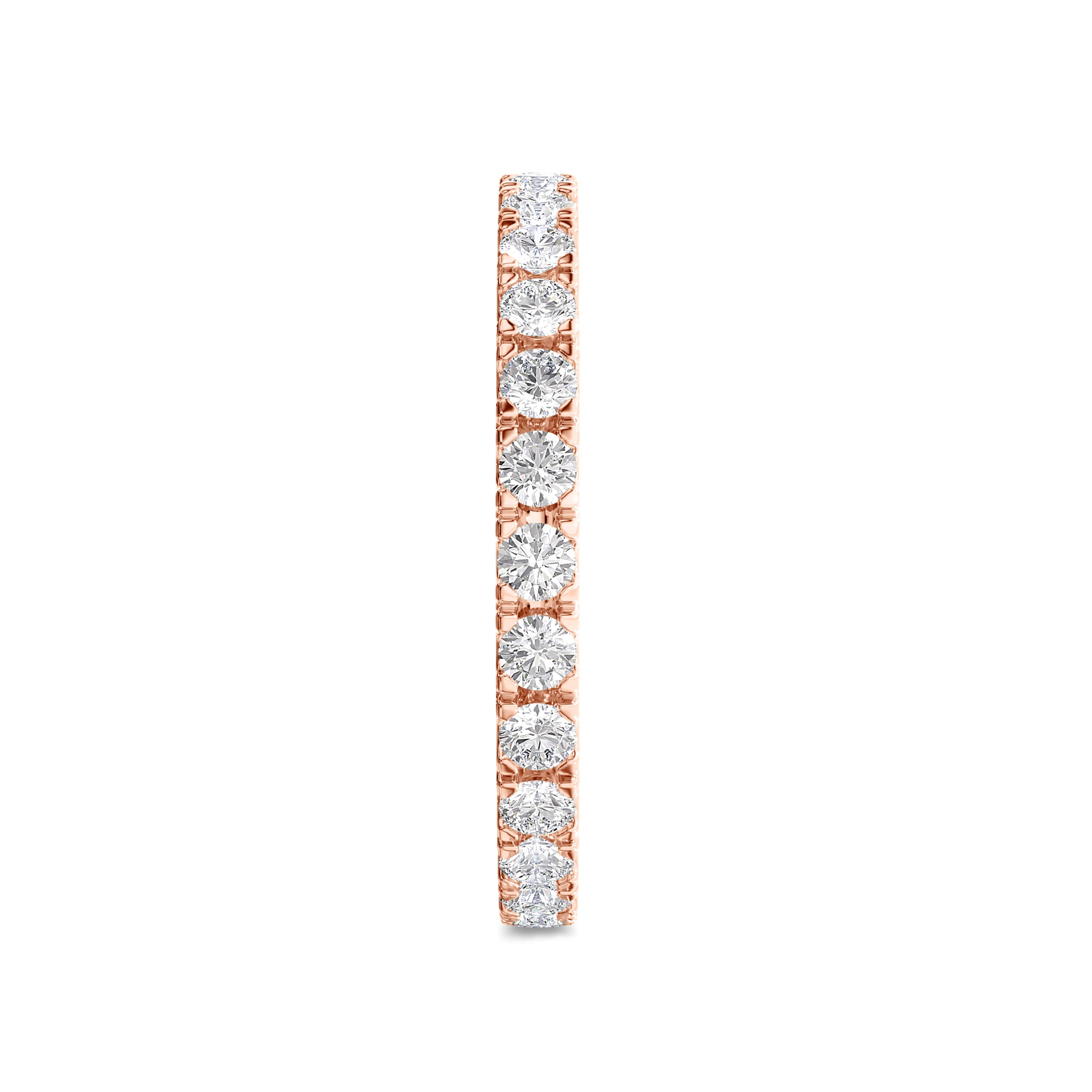 18K rose gold 0.90 carat round eternity band in FG color and SI clarity #gold_rose