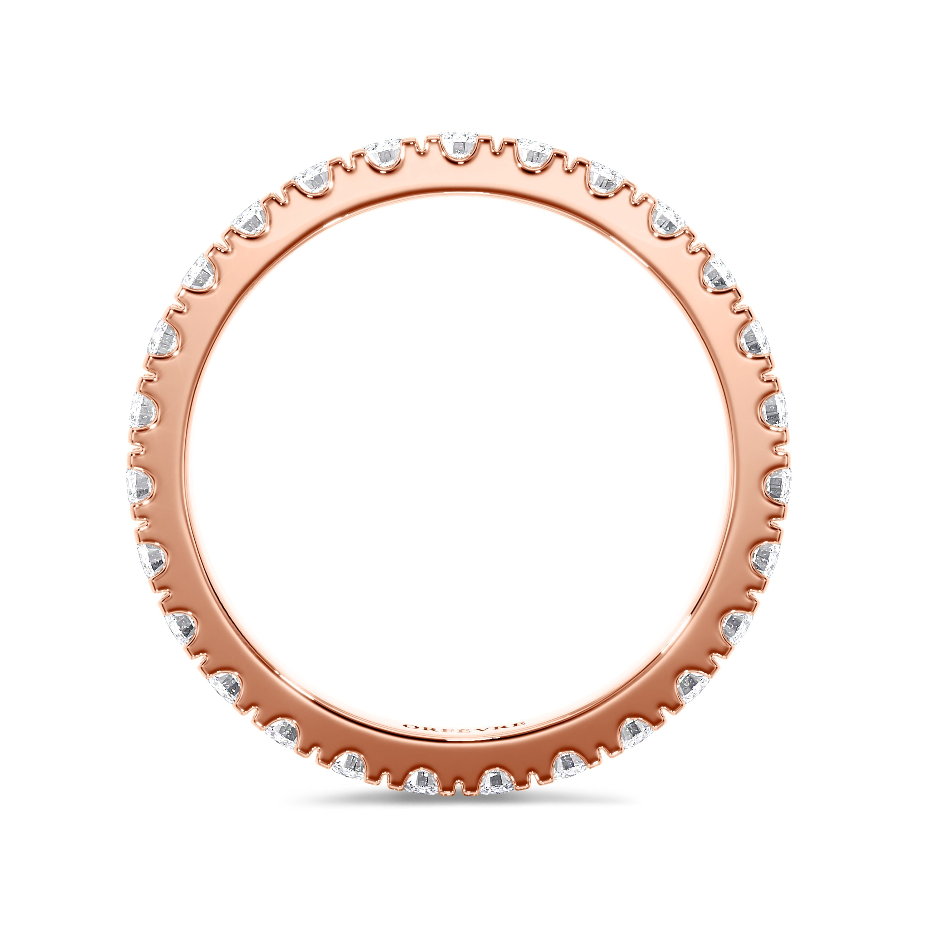 18K rose gold 0.90 carat round eternity band in FG color and SI clarity #gold_rose
