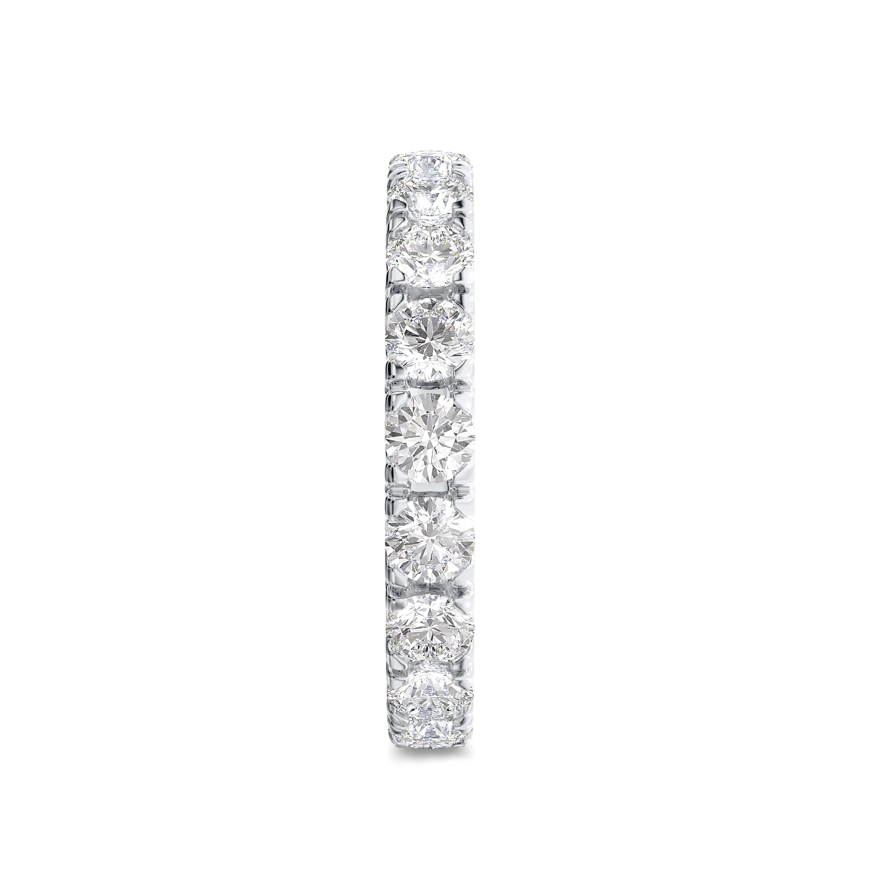 18K 1.90 carat round white gold eternity band in FG color and SI clarity #gold_white