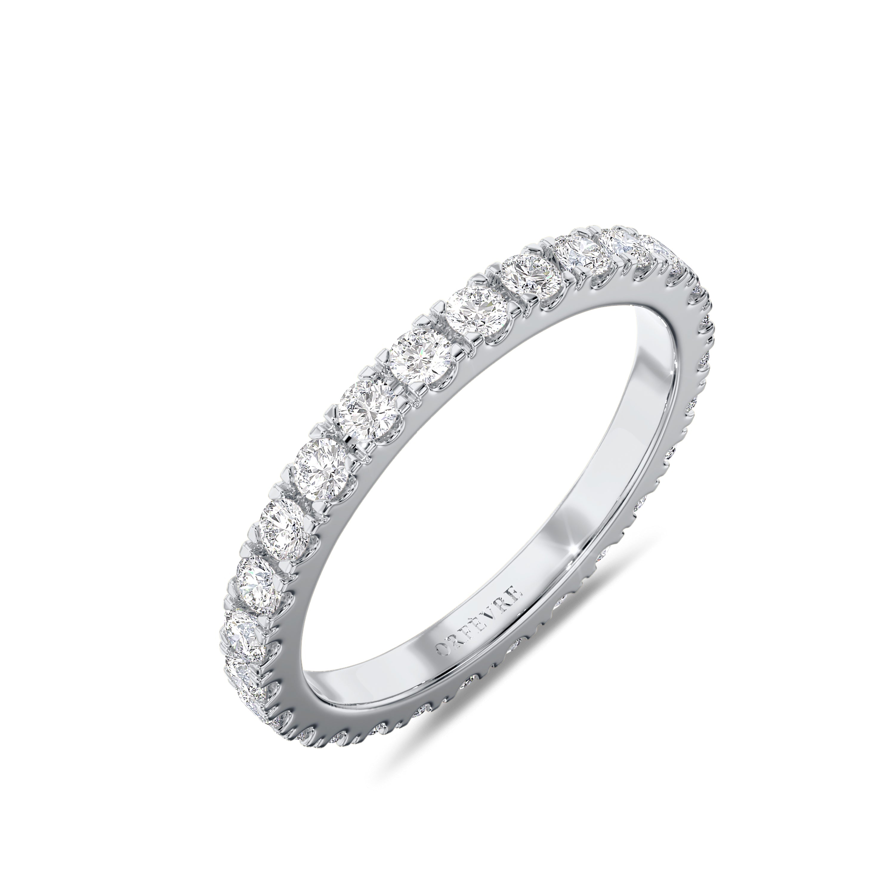 18K white gold 0.90 carat round eternity band in FG color and SI clarity #gold_white