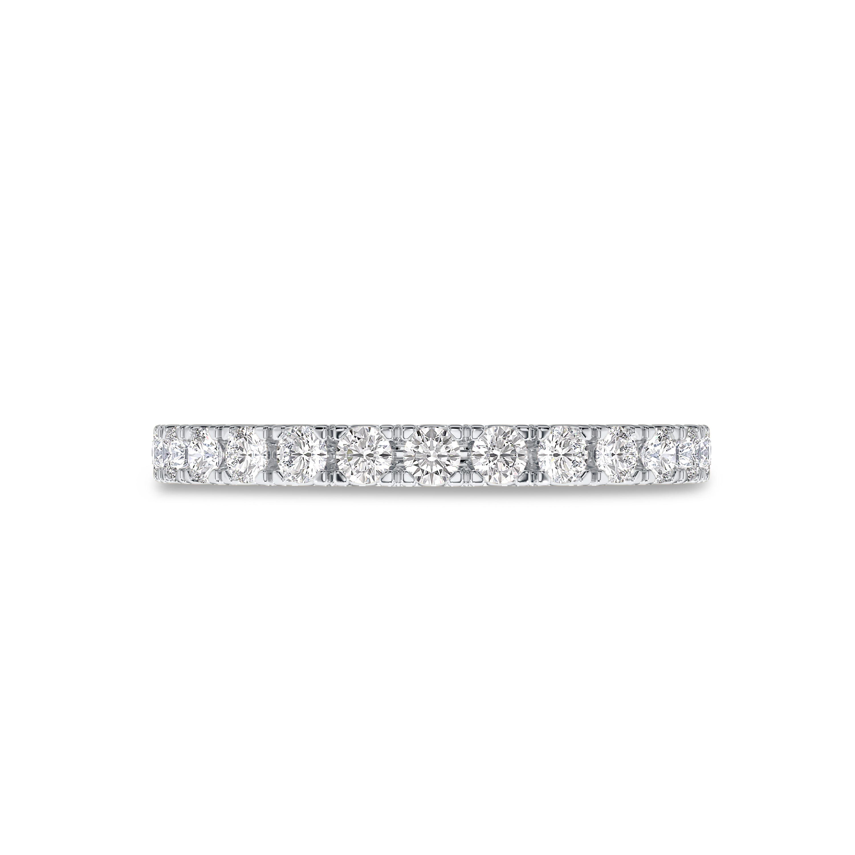 18K white gold 0.90 carat round eternity band in FG color and SI clarity #gold_white