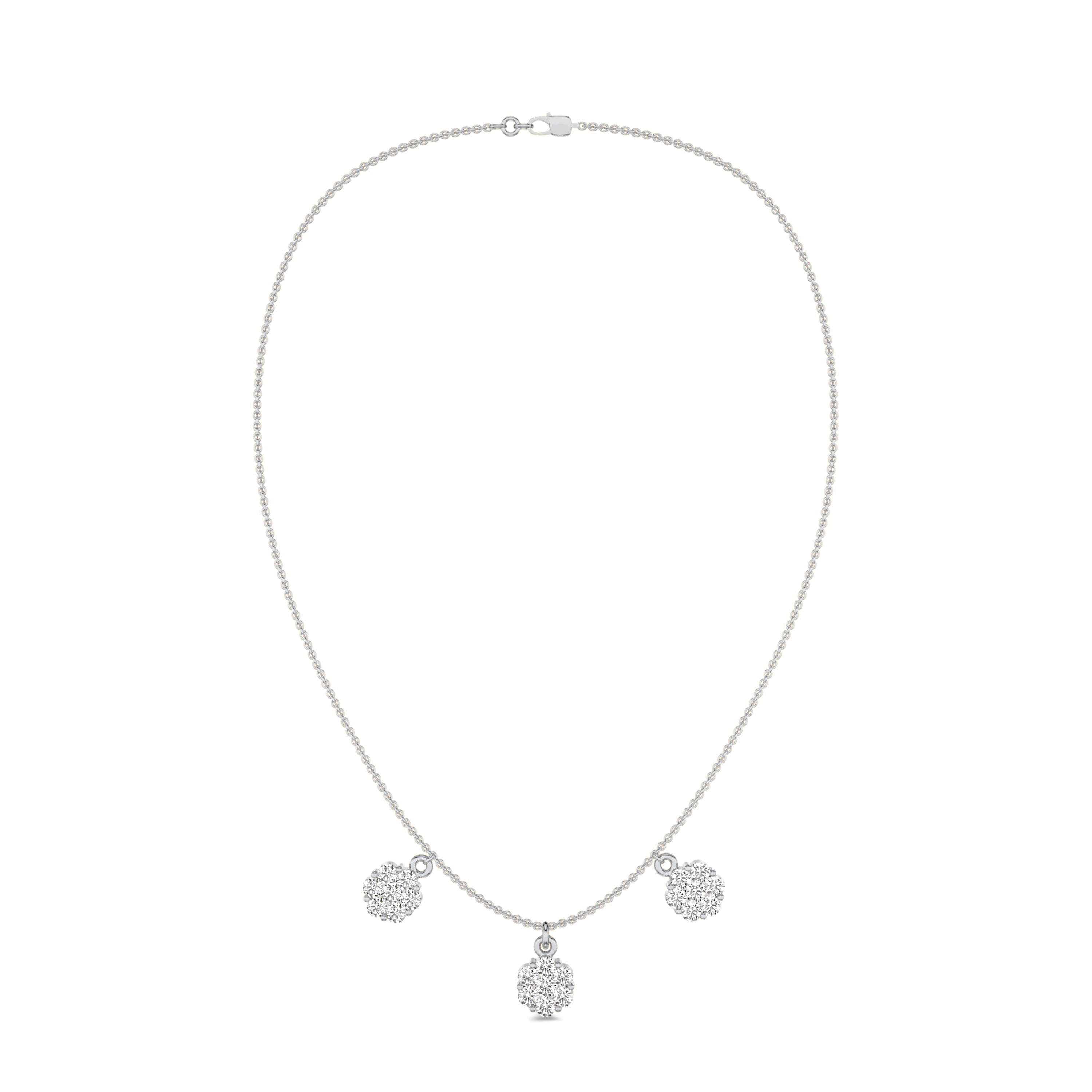 18k white gold dangling diamond necklace in FG color and VS-SI clarity #gold_white