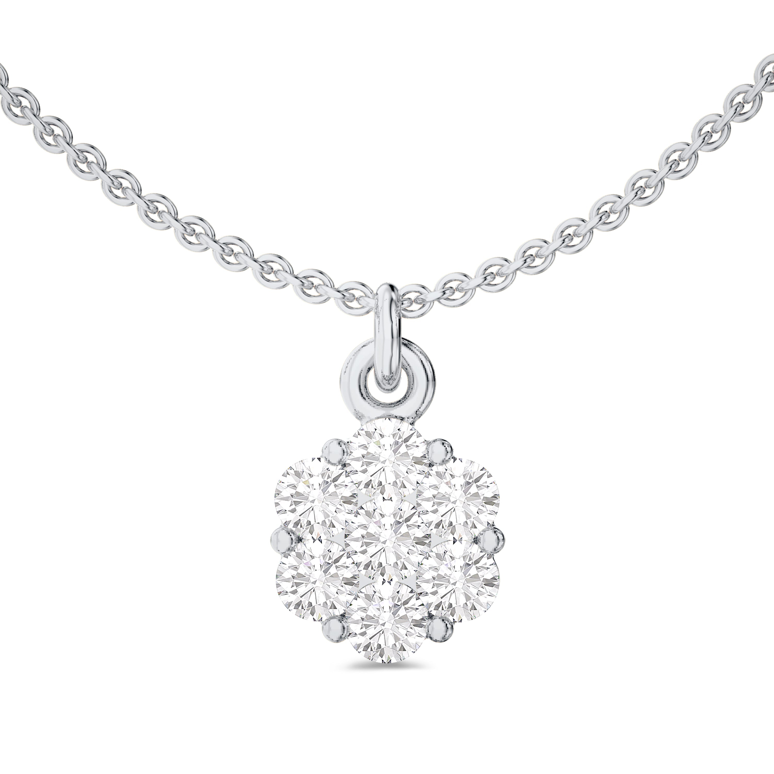 18k white gold dangling diamond necklace in FG color and VS-SI clarity #gold_white