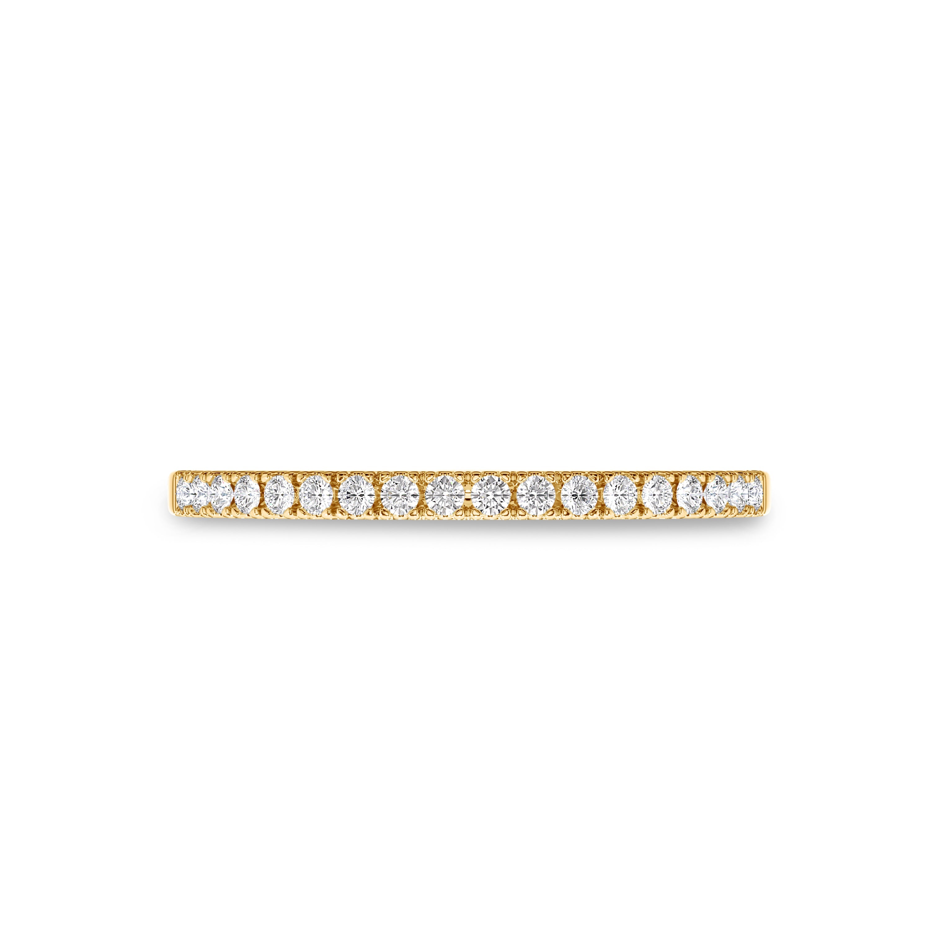 18k yellow gold 0.18 carat half eternity band in FG color and SI clarity #gold_yellow