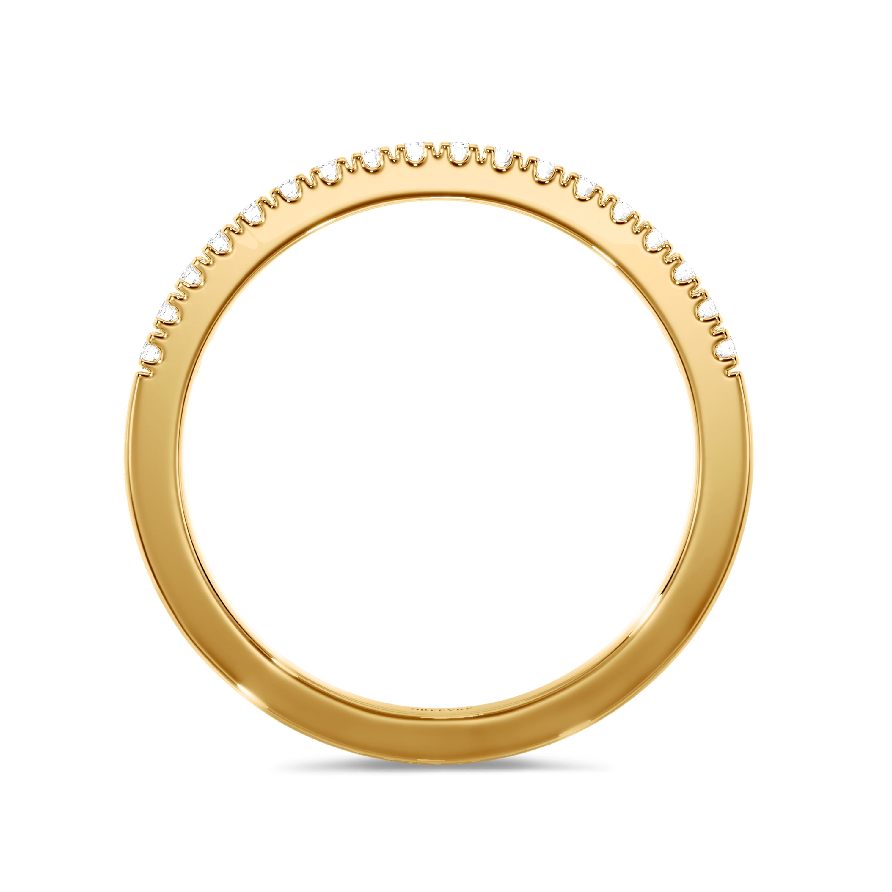 18k yellow gold 0.18 carat half eternity band in FG color and SI clarity #gold_yellow