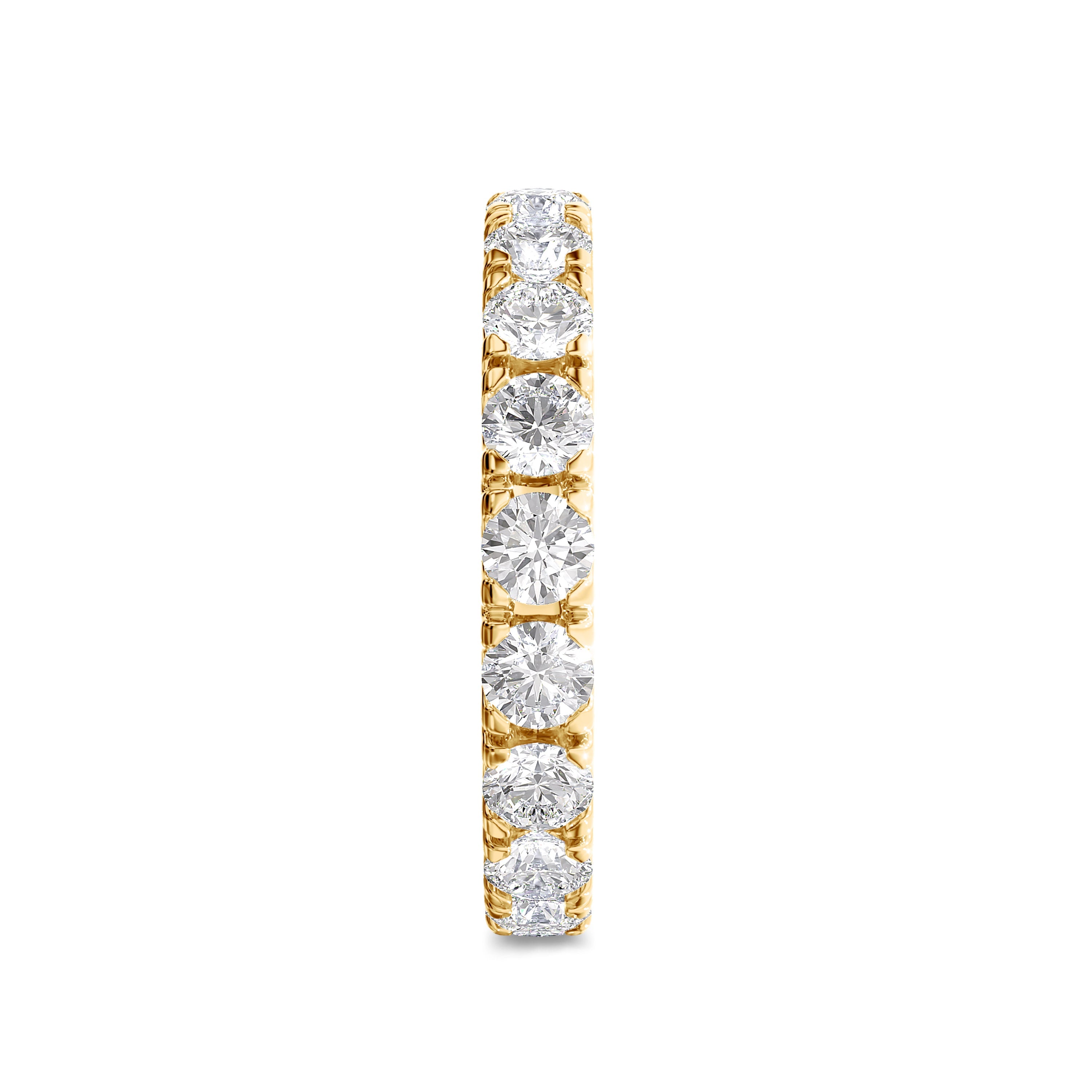 18K 1.90 carat round yellow gold eternity band in FG color and SI clarity #gold_yellow
