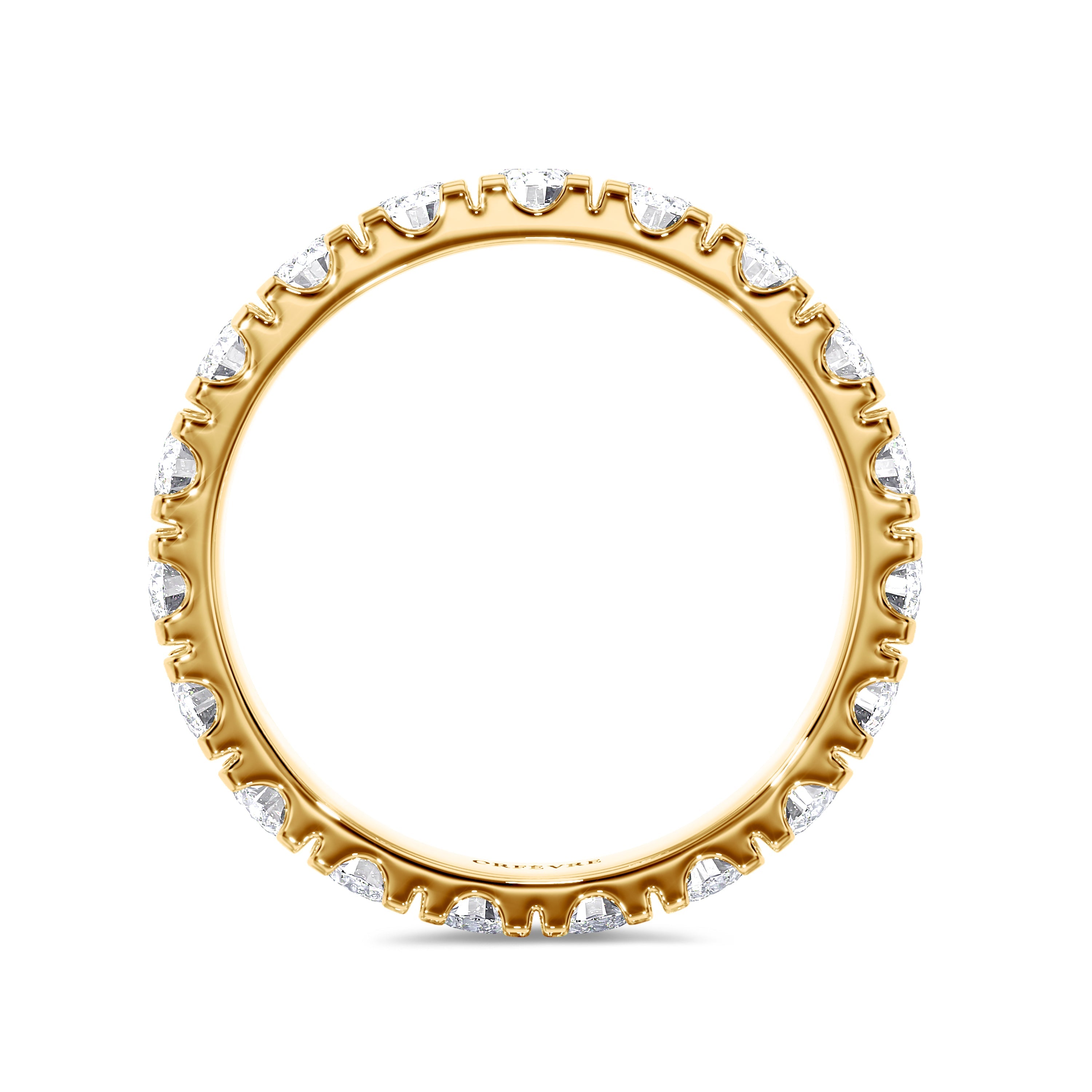 18K 1.90 carat round yellow gold eternity band in FG color and SI clarity #gold_yellow