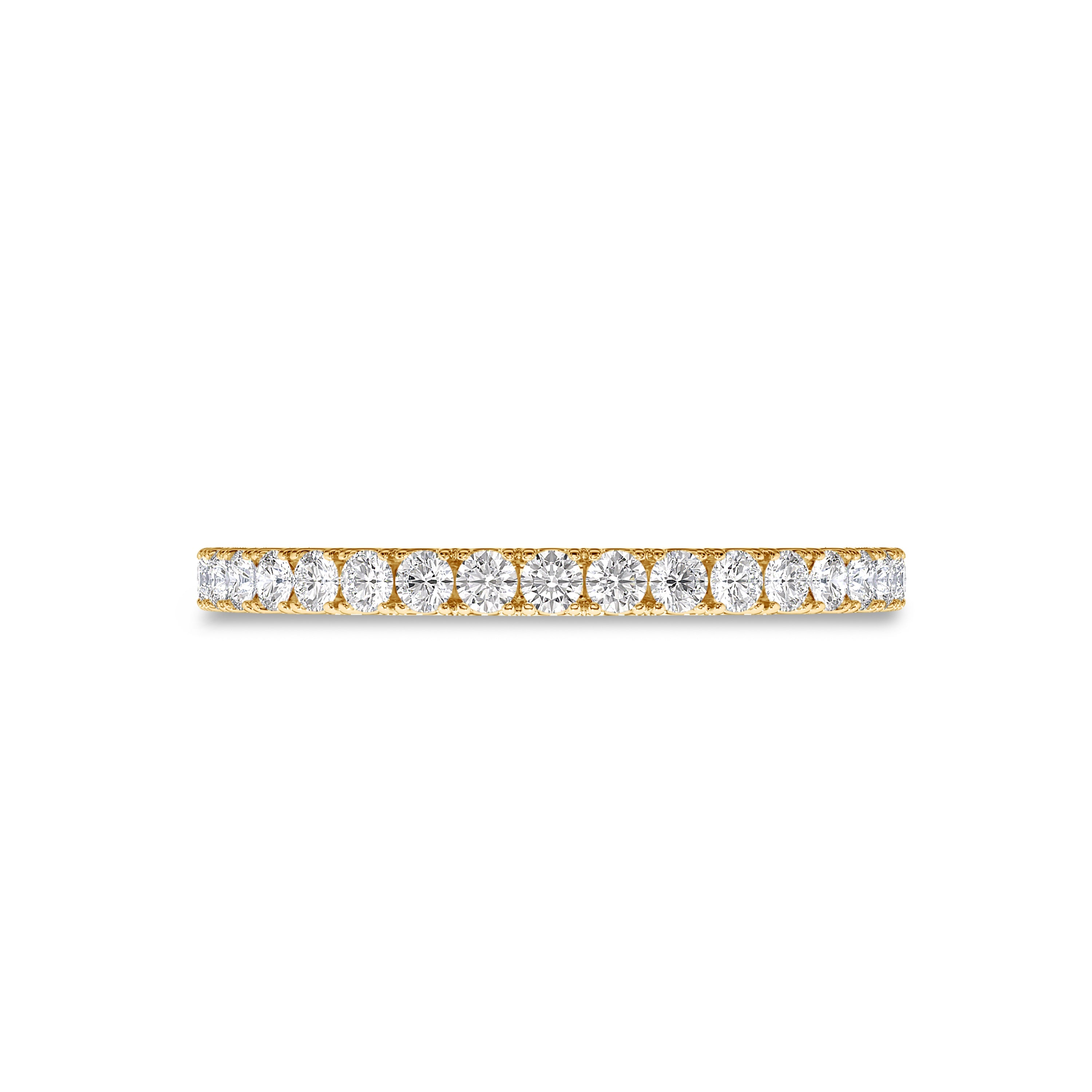 18k 0.75 round eternity yellow gold band in FG color and SI clarity #gold_yellow