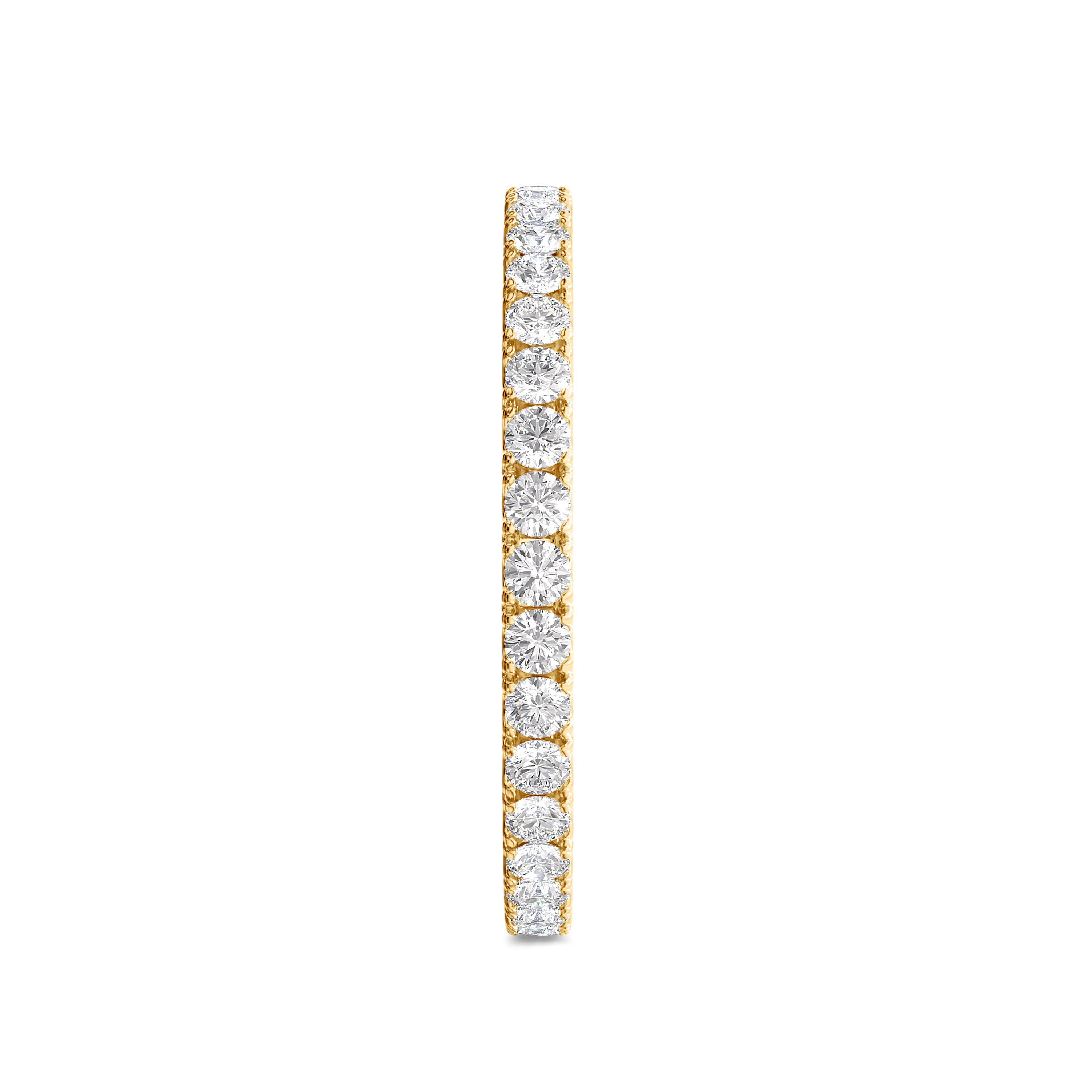 18k 0.75 round eternity yellow gold band in FG color and SI clarity #gold_yellow