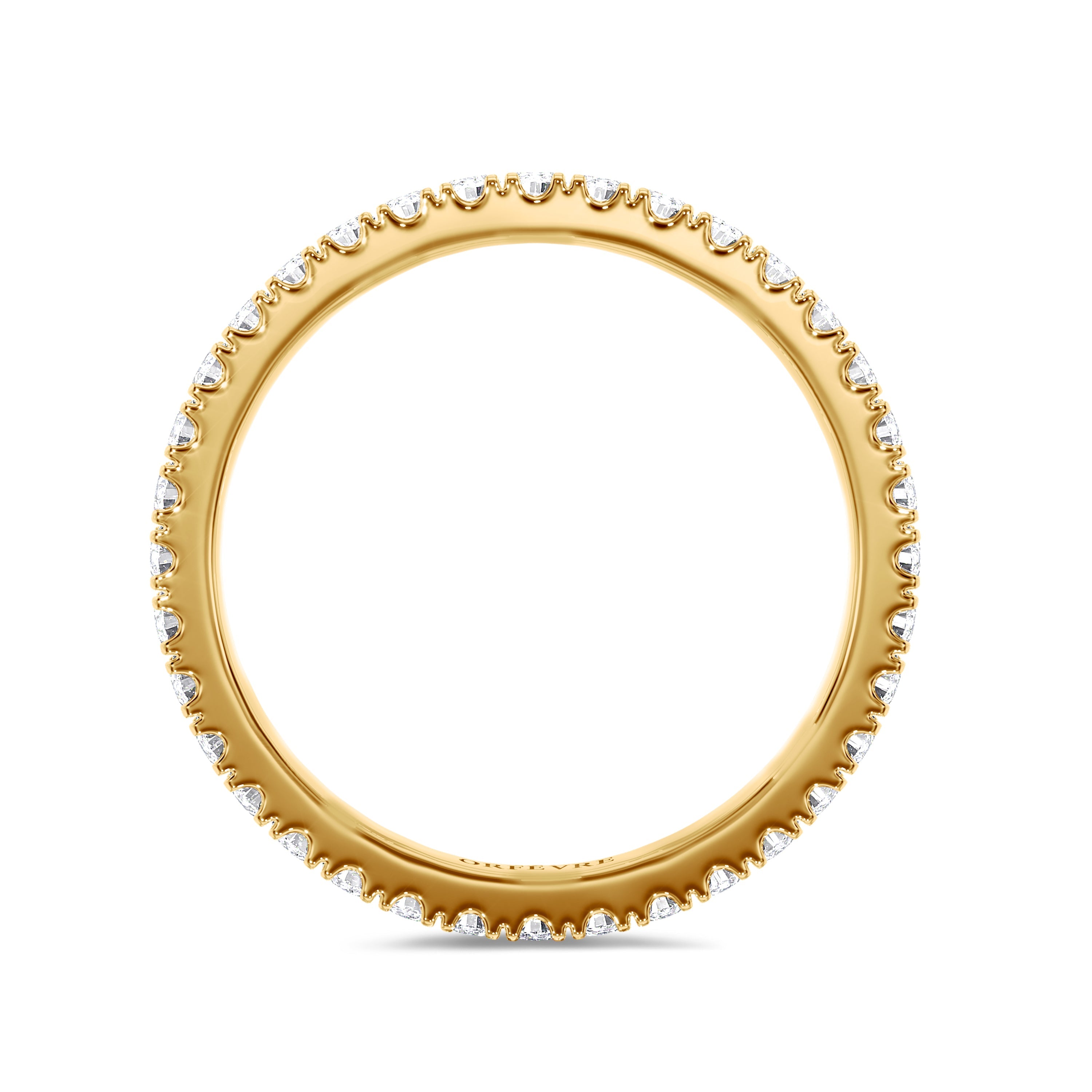 18k 0.75 round eternity yellow gold band in FG color and SI clarity #gold_yellow